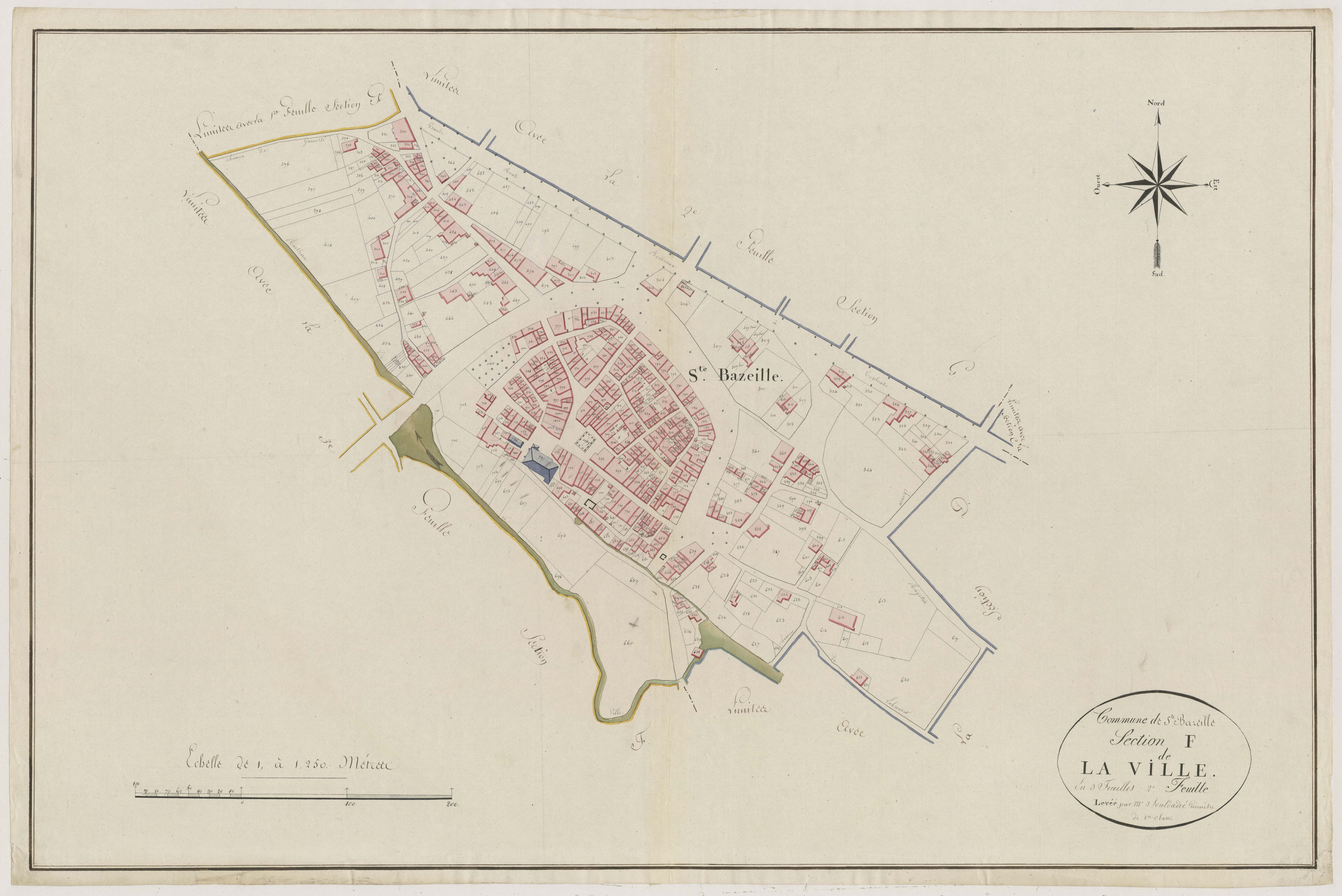 Plan primitif, atlas-F2 La Ville, Sainte-Bazeille