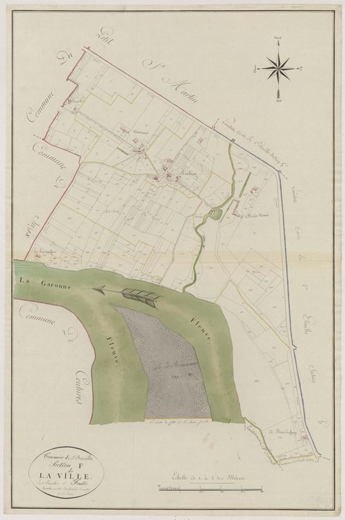 Plan primitif, atlas-F1 La Ville, Sainte-Bazeille