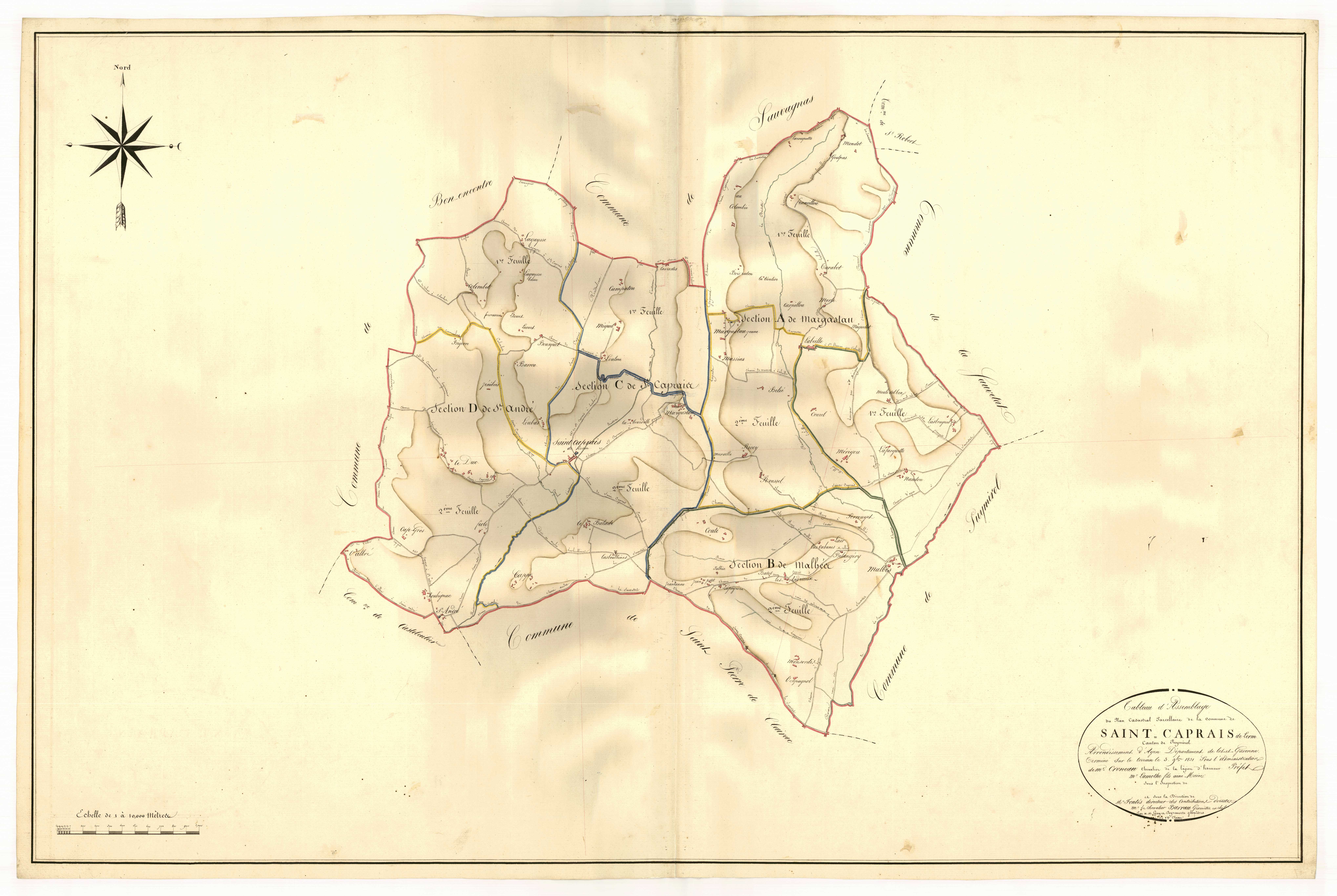 Plan napoléonien, atlas-TA, Saint-Caprais-de-Lerm