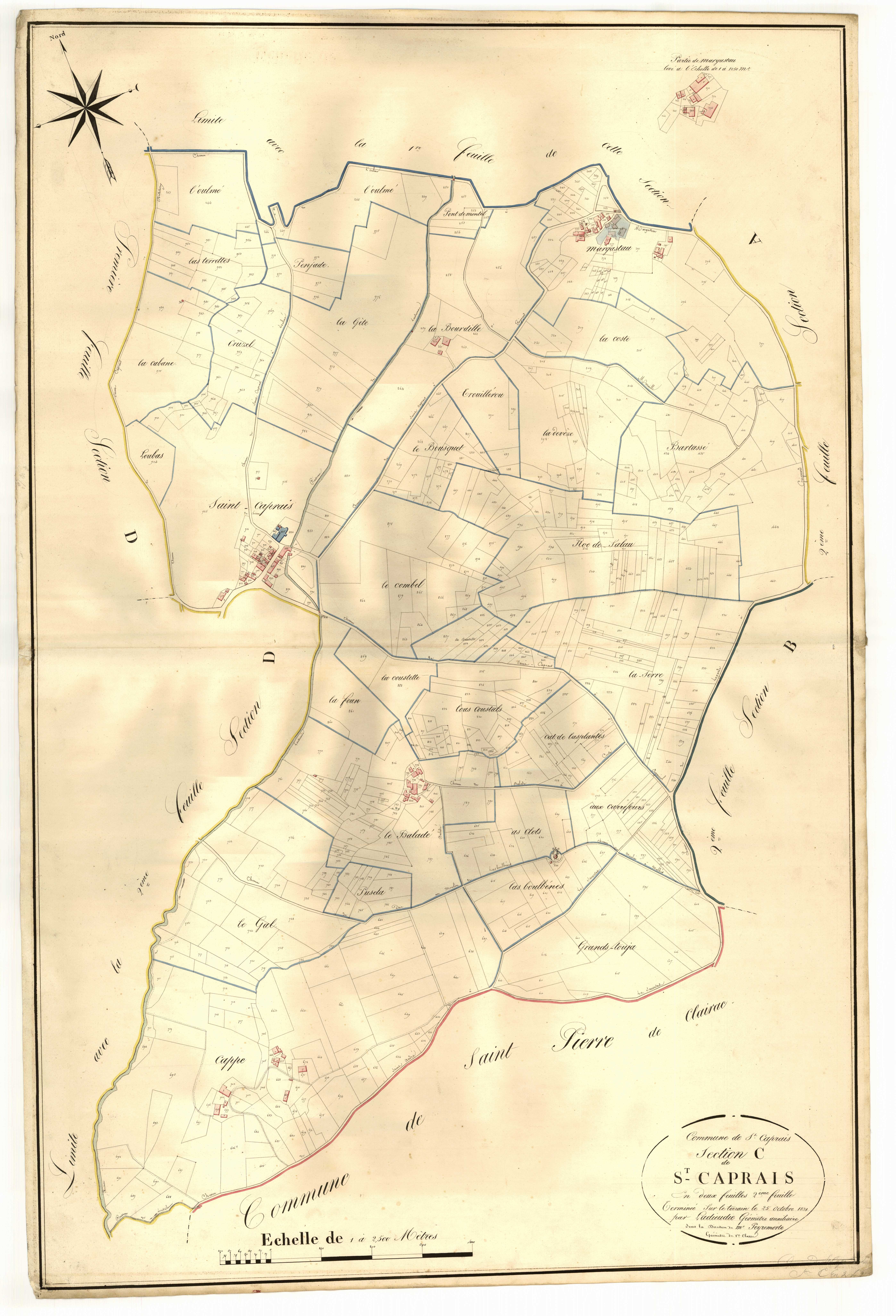 Plan napoléonien, atlas-C2 Saint-Caprais, Saint-Caprais-de-Lerm