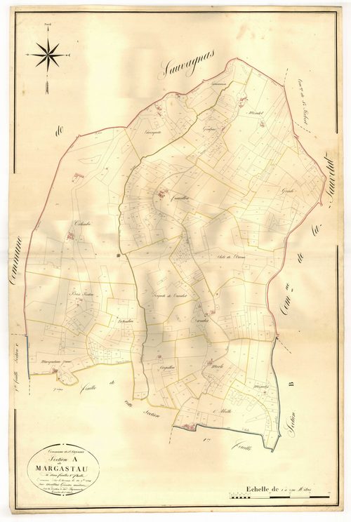 Plan napoléonien, atlas-A1 Margastau, Saint-Caprais-de-Lerm