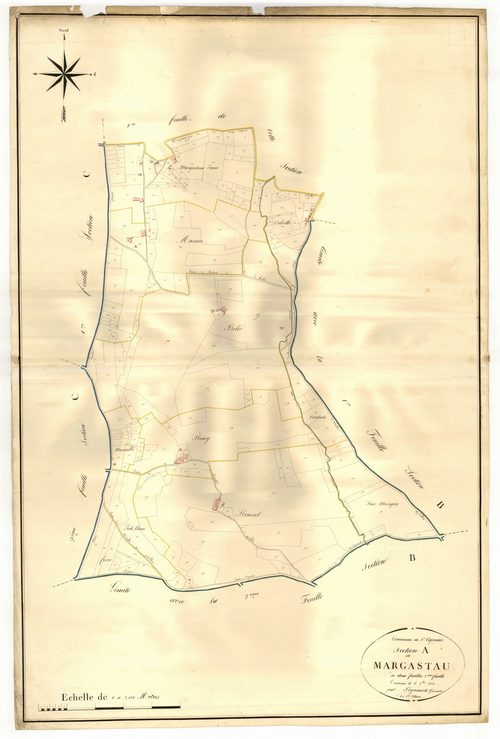 Plan napoléonien, atlas-A2 Margastau, Saint-Caprais-de-Lerm