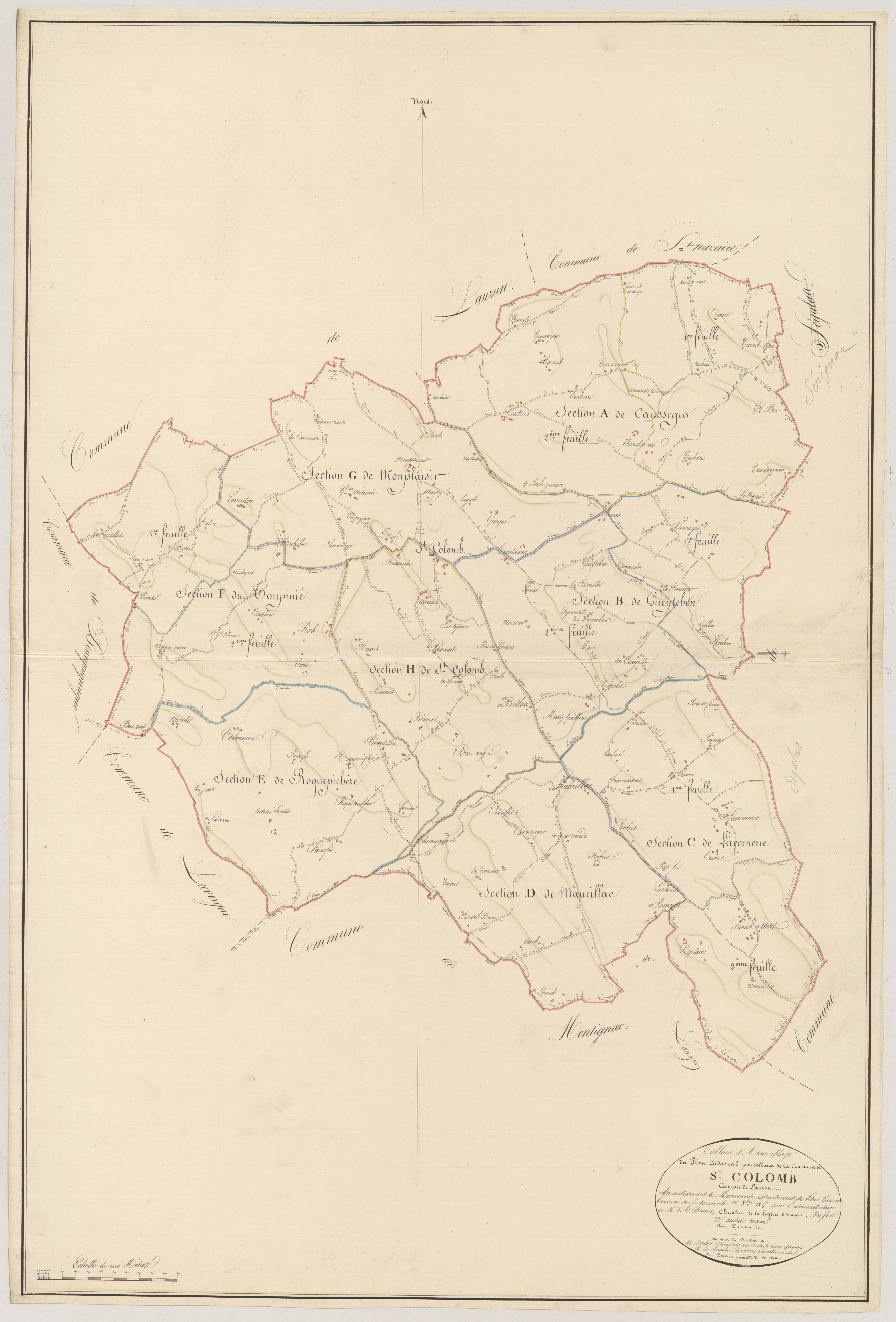 Plan napoléonien, atlas-TA, Saint-Colomb-de-Lauzun