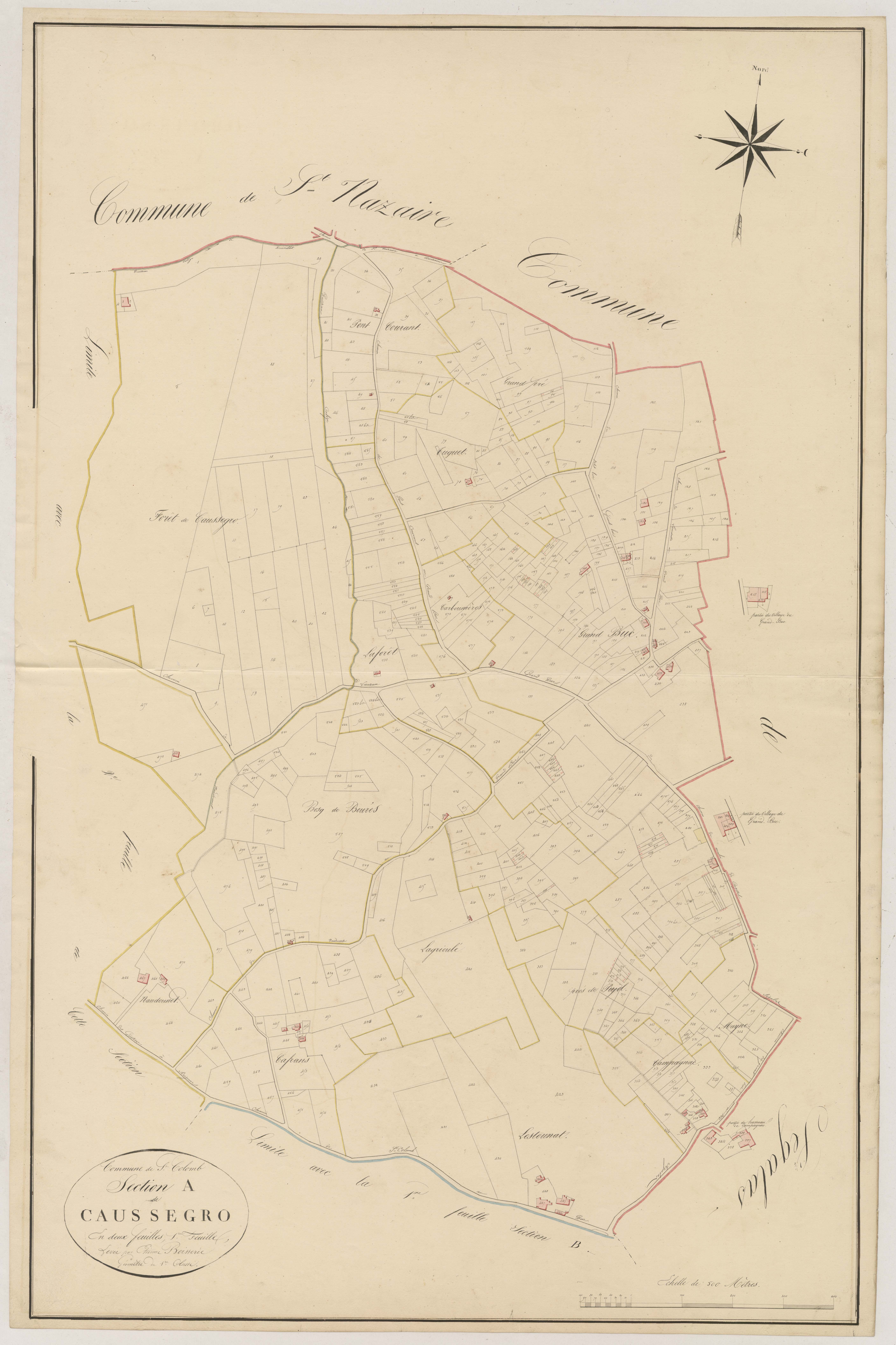 Plan napoléonien, atlas-A1 Caussegro, Saint-Colomb-de-Lauzun