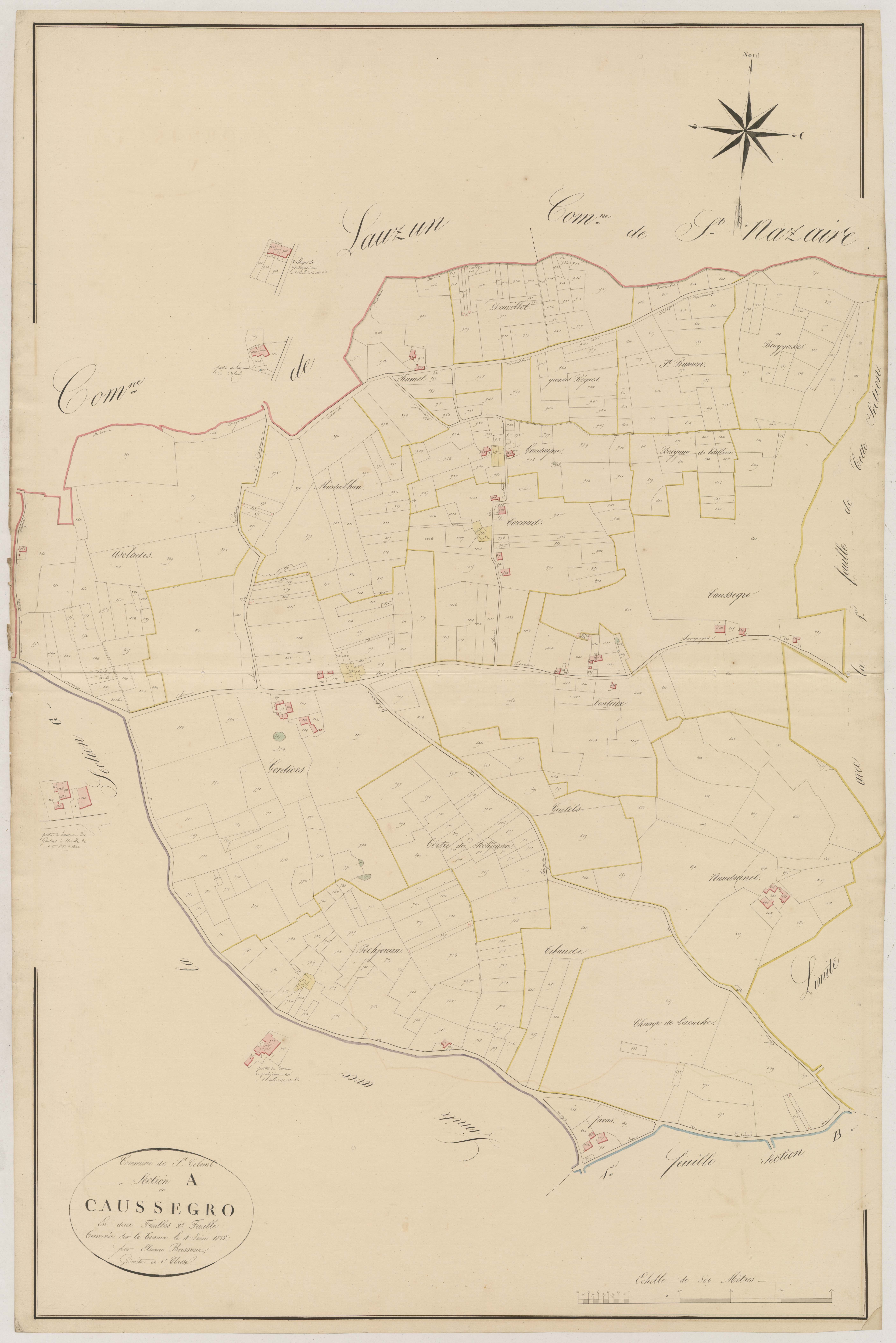 Plan napoléonien, atlas-A2 Caussegro, Saint-Colomb-de-Lauzun