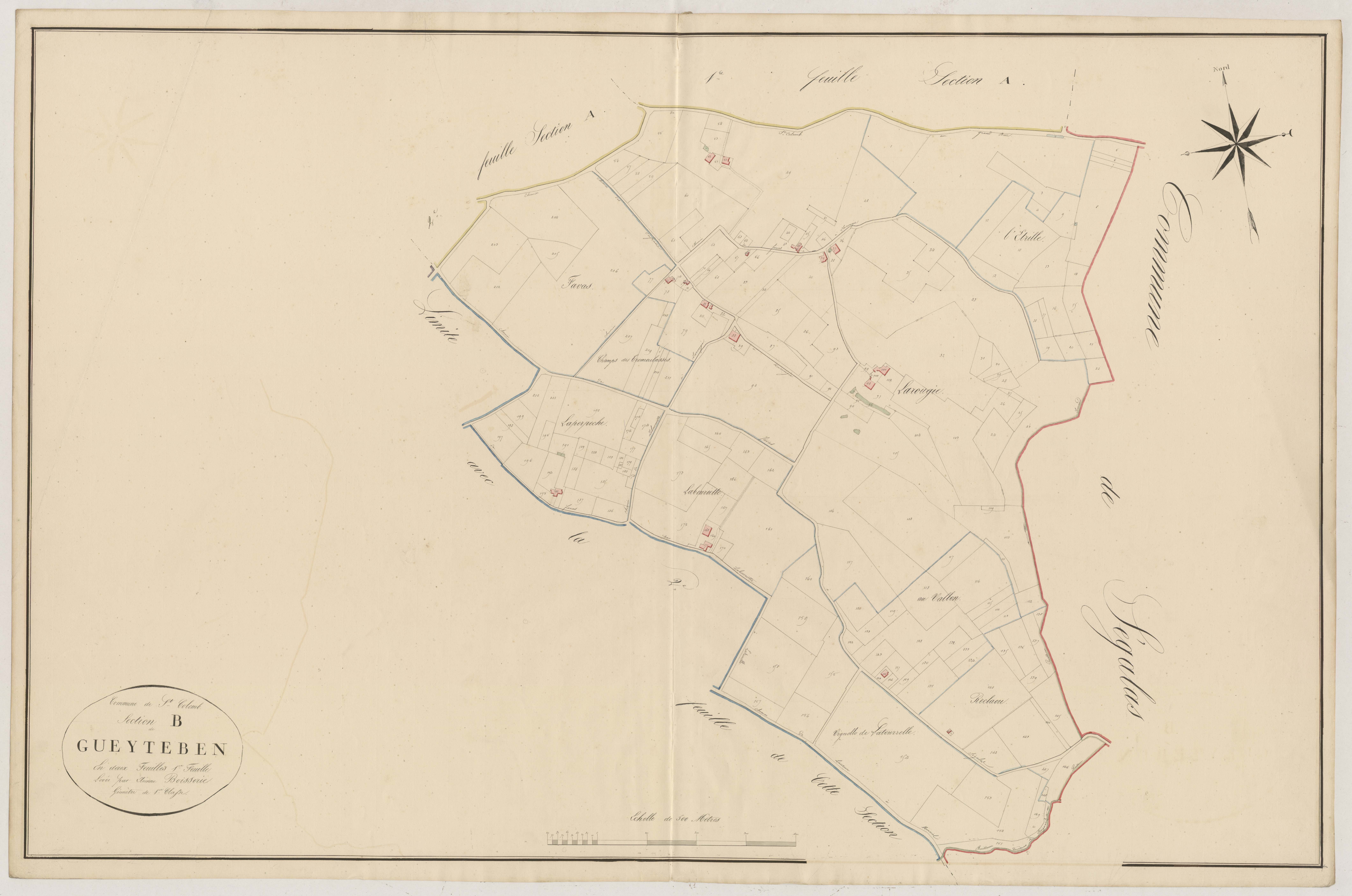 Plan napoléonien, atlas-B1 Gueyteben, Saint-Colomb-de-Lauzun