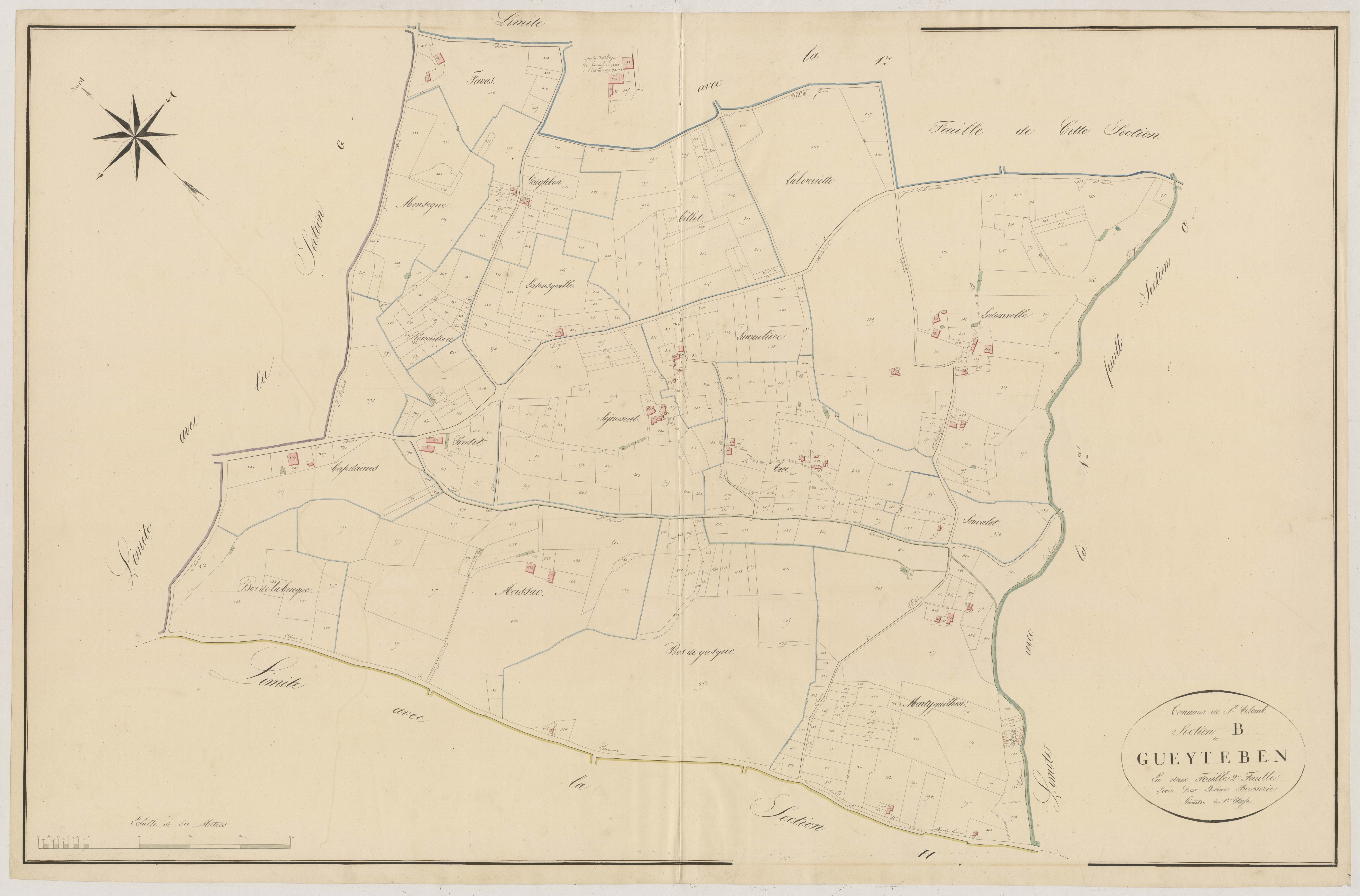 Plan napoléonien, atlas-B2 Gueyteben, Saint-Colomb-de-Lauzun