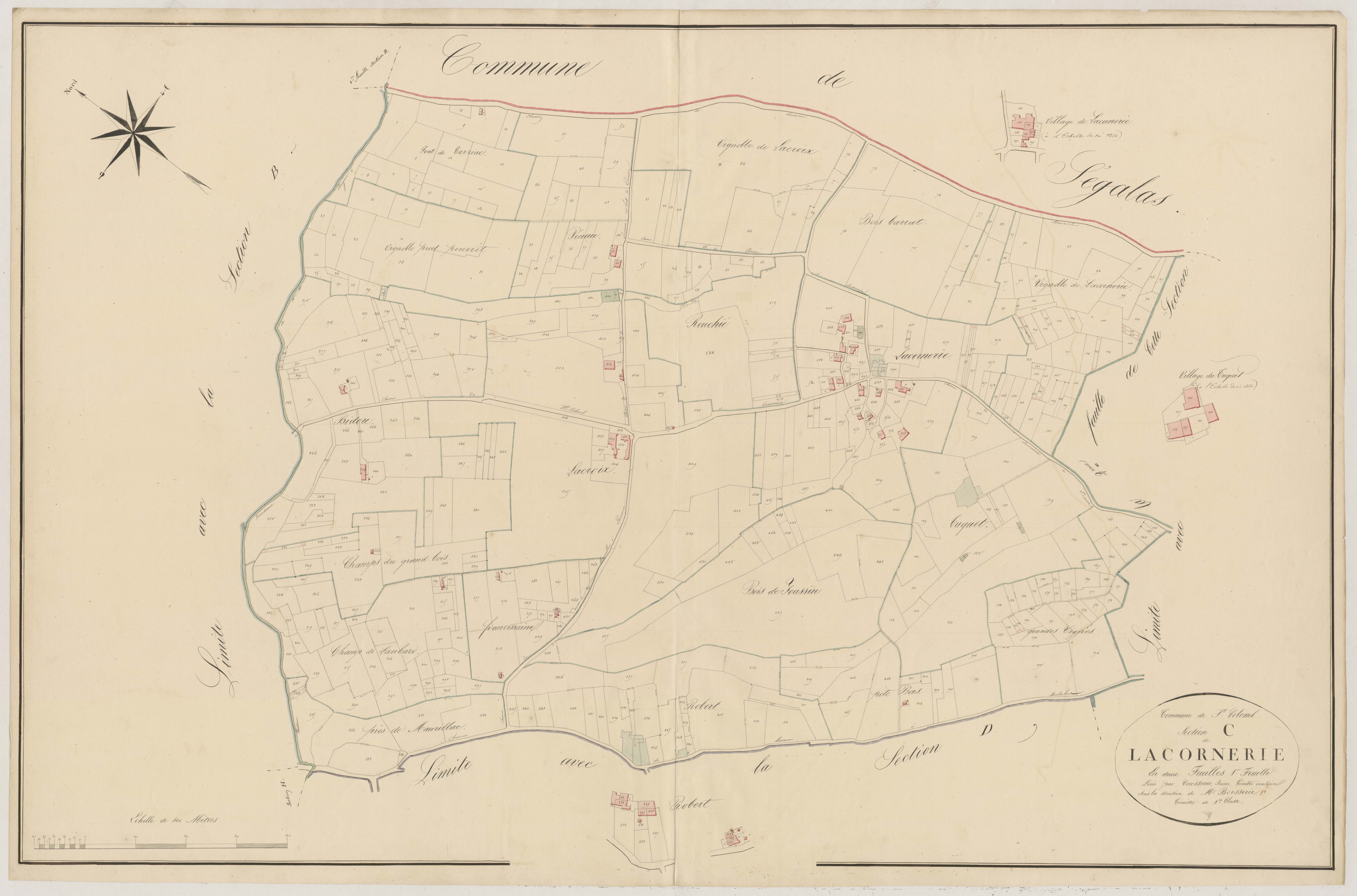 Plan napoléonien, atlas-C1 Lacornerie, Saint-Colomb-de-Lauzun