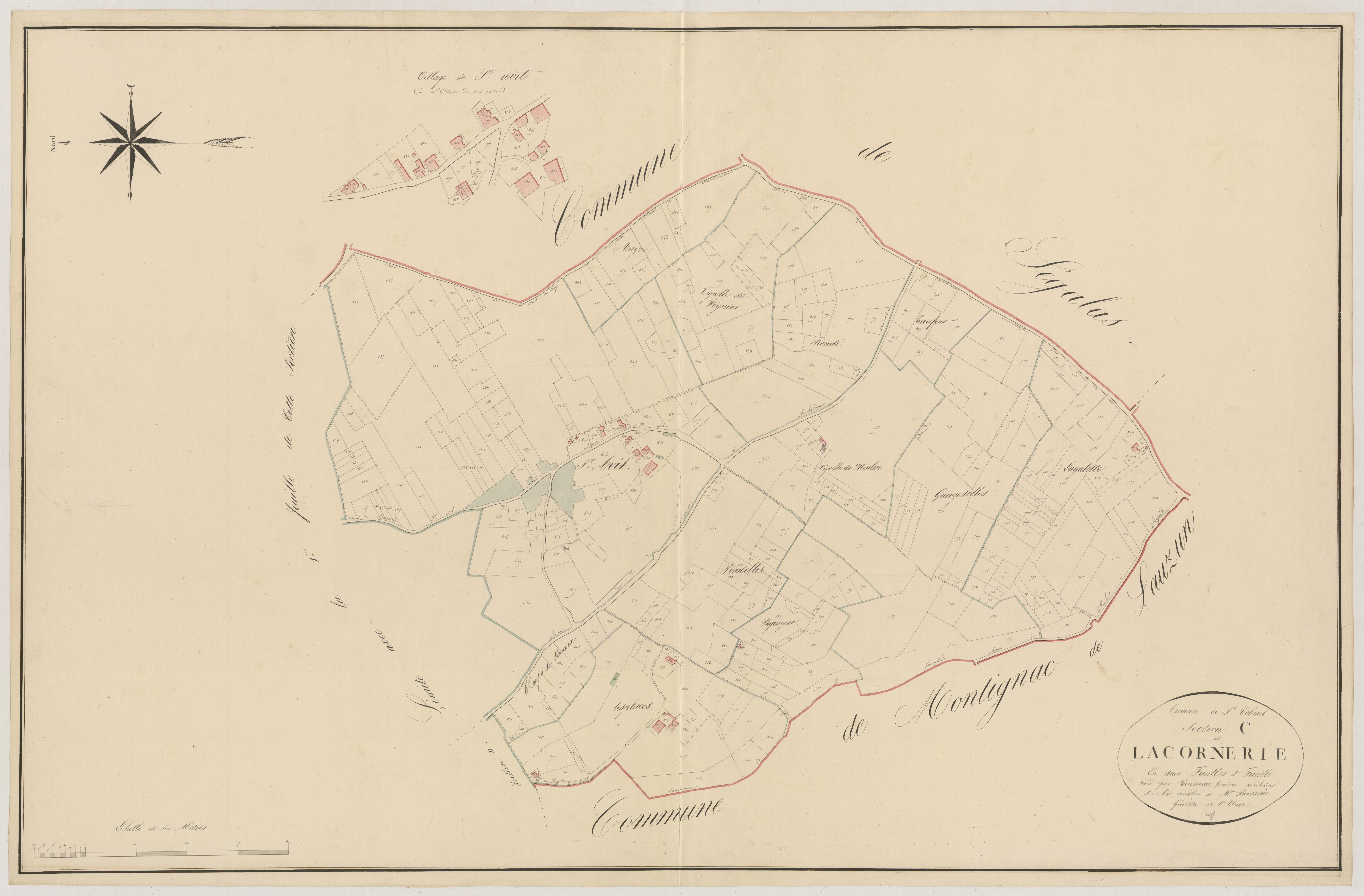 Plan napoléonien, atlas-C2 Lacornerie, Saint-Colomb-de-Lauzun