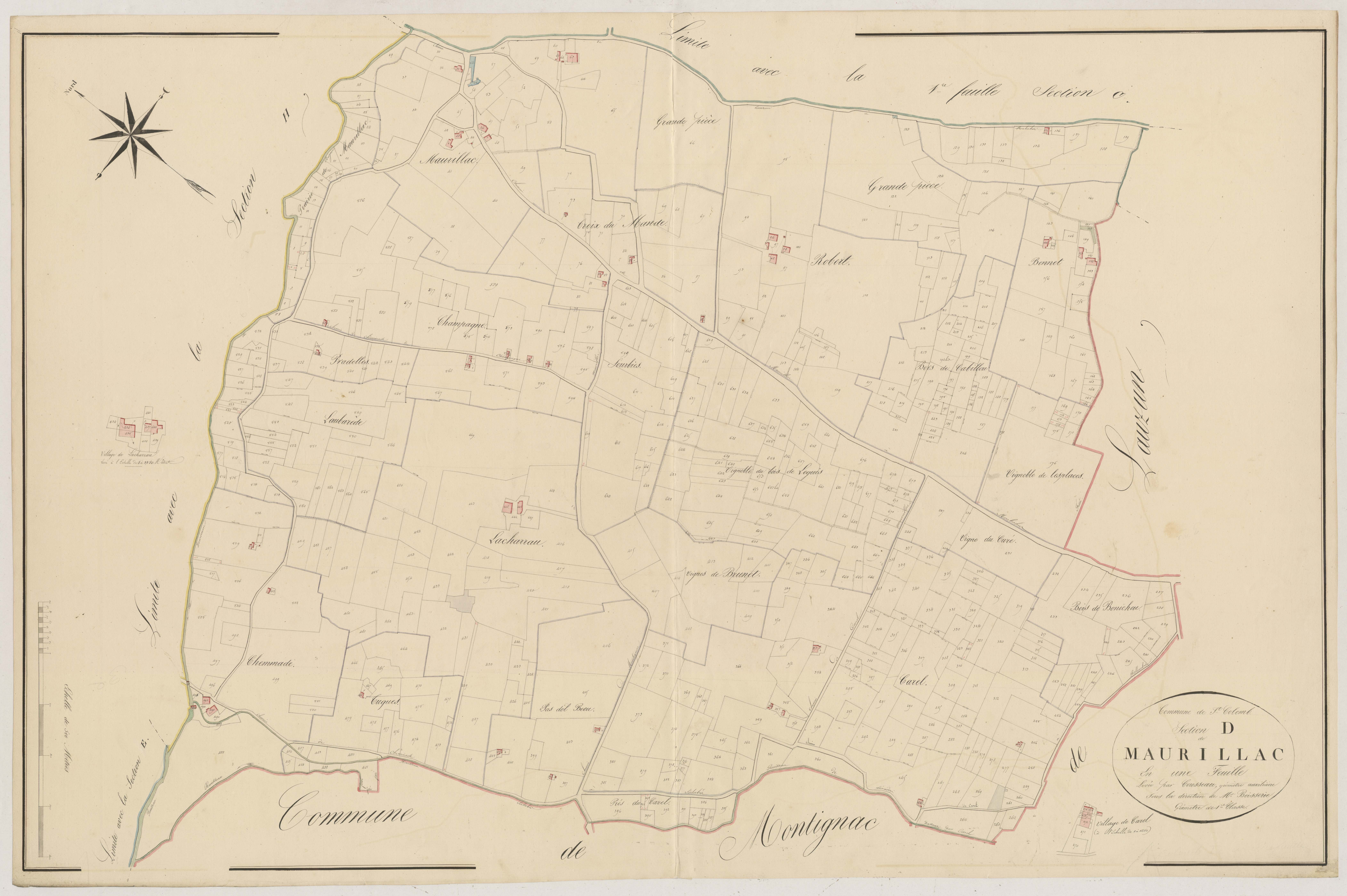 Plan napoléonien, atlas-D Maurillac, Saint-Colomb-de-Lauzun