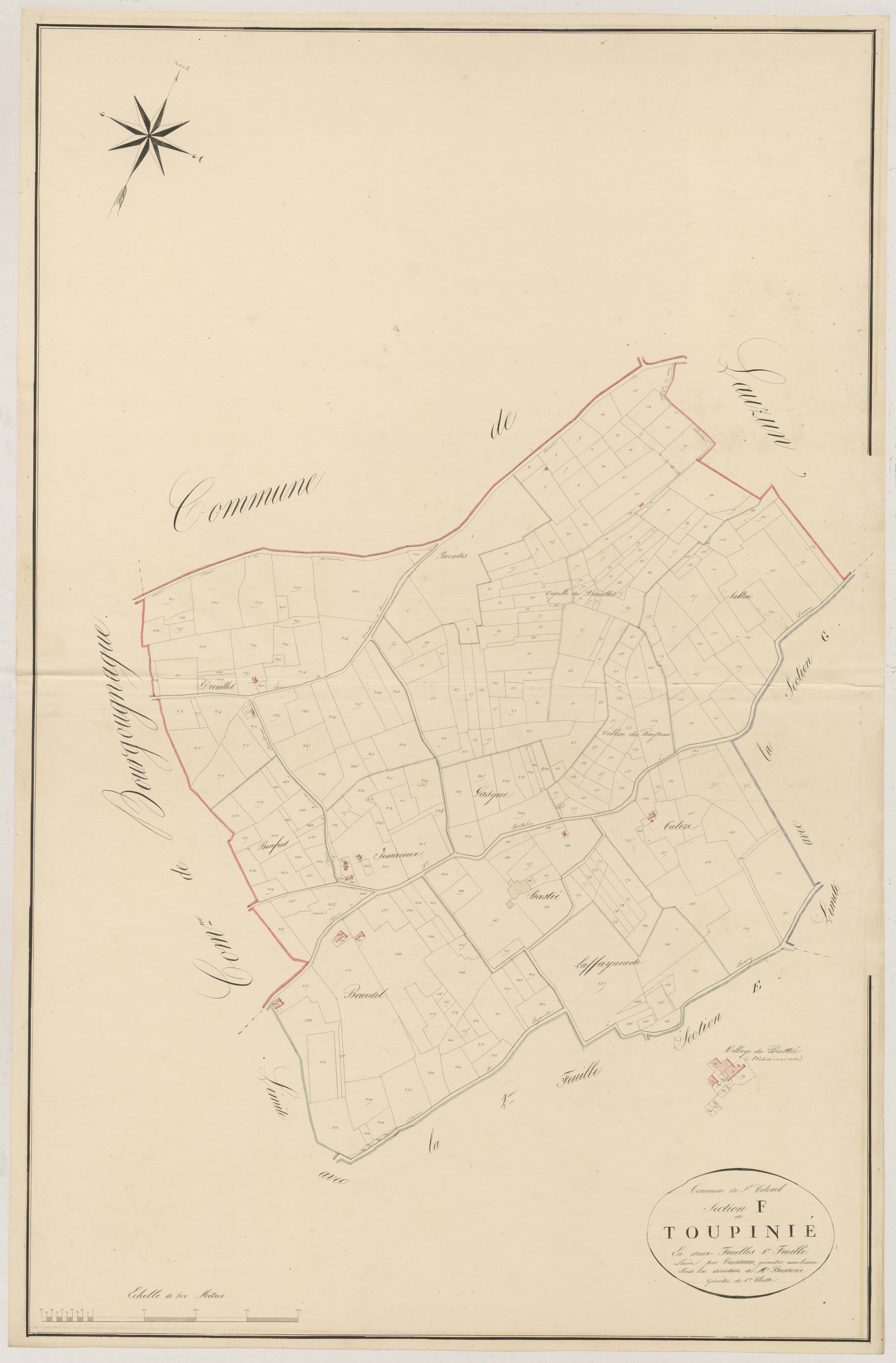 Plan napoléonien, atlas-F1 Toupinié, Saint-Colomb-de-Lauzun
