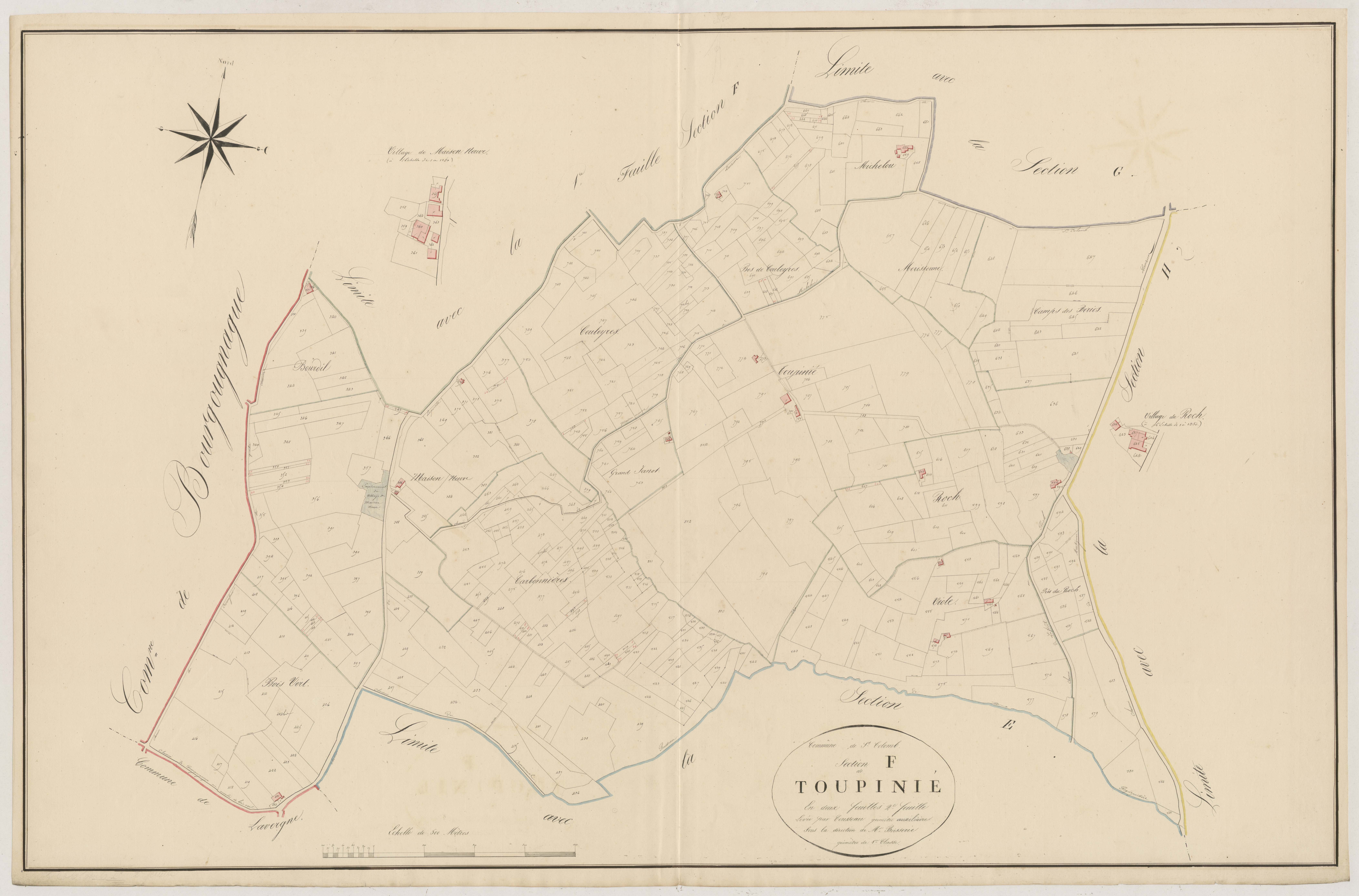 Plan napoléonien, atlas-F2 Toupinié, Saint-Colomb-de-Lauzun