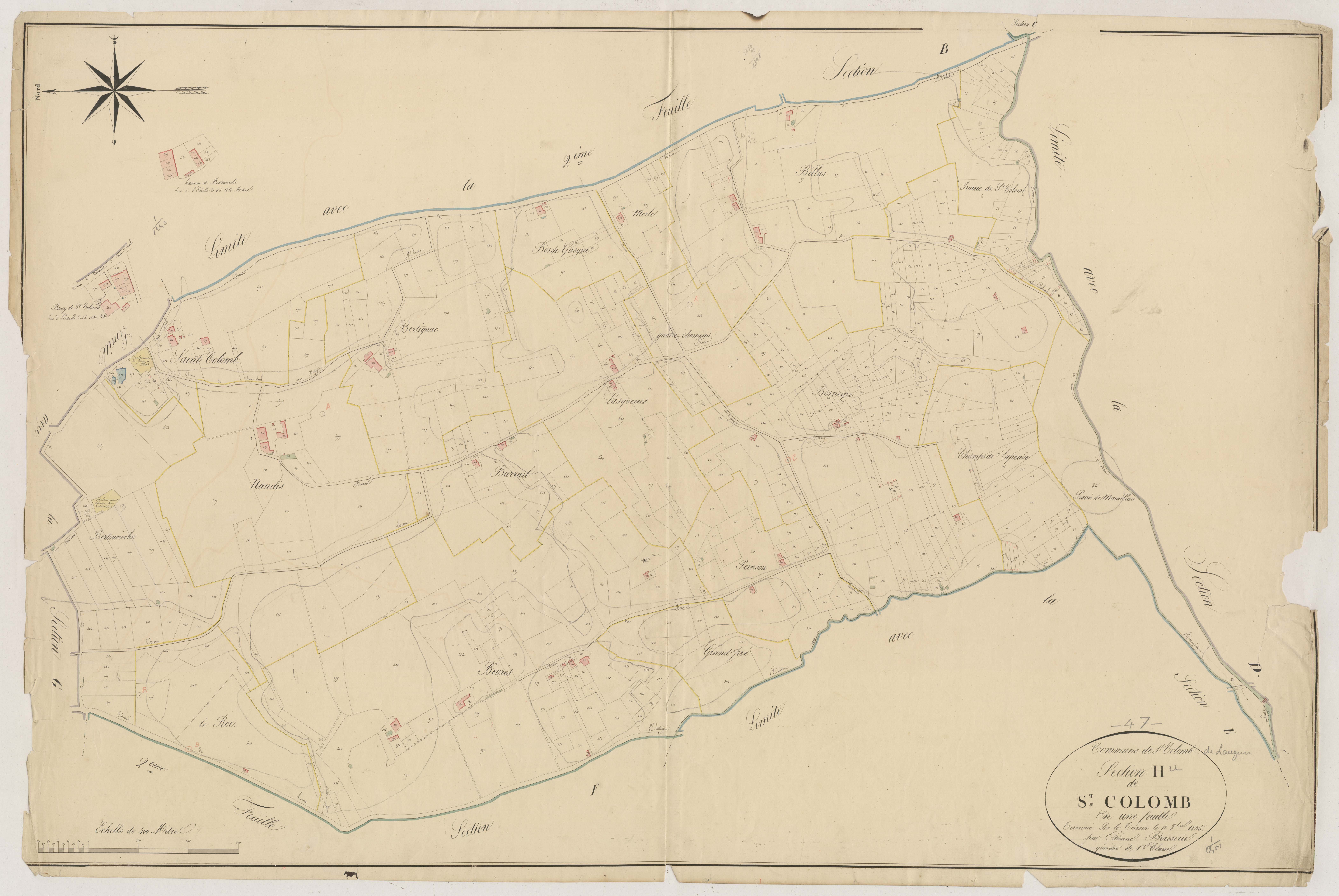 Plan napoléonien, atlas-H Saint-Colomb, Saint-Colomb-de-Lauzun