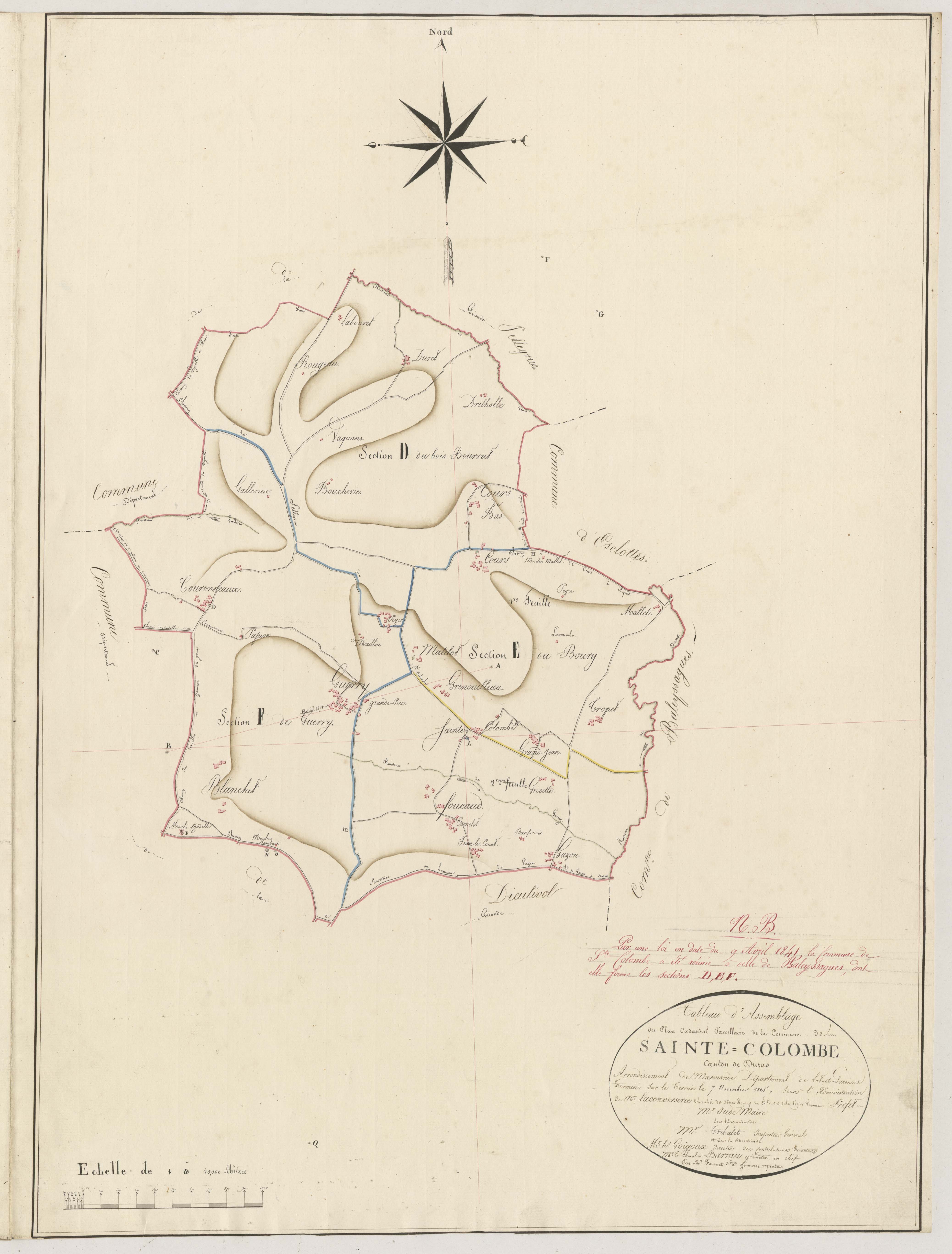 Plan napoléonien, atlas-TA, Sainte-Colombe-de-Duras