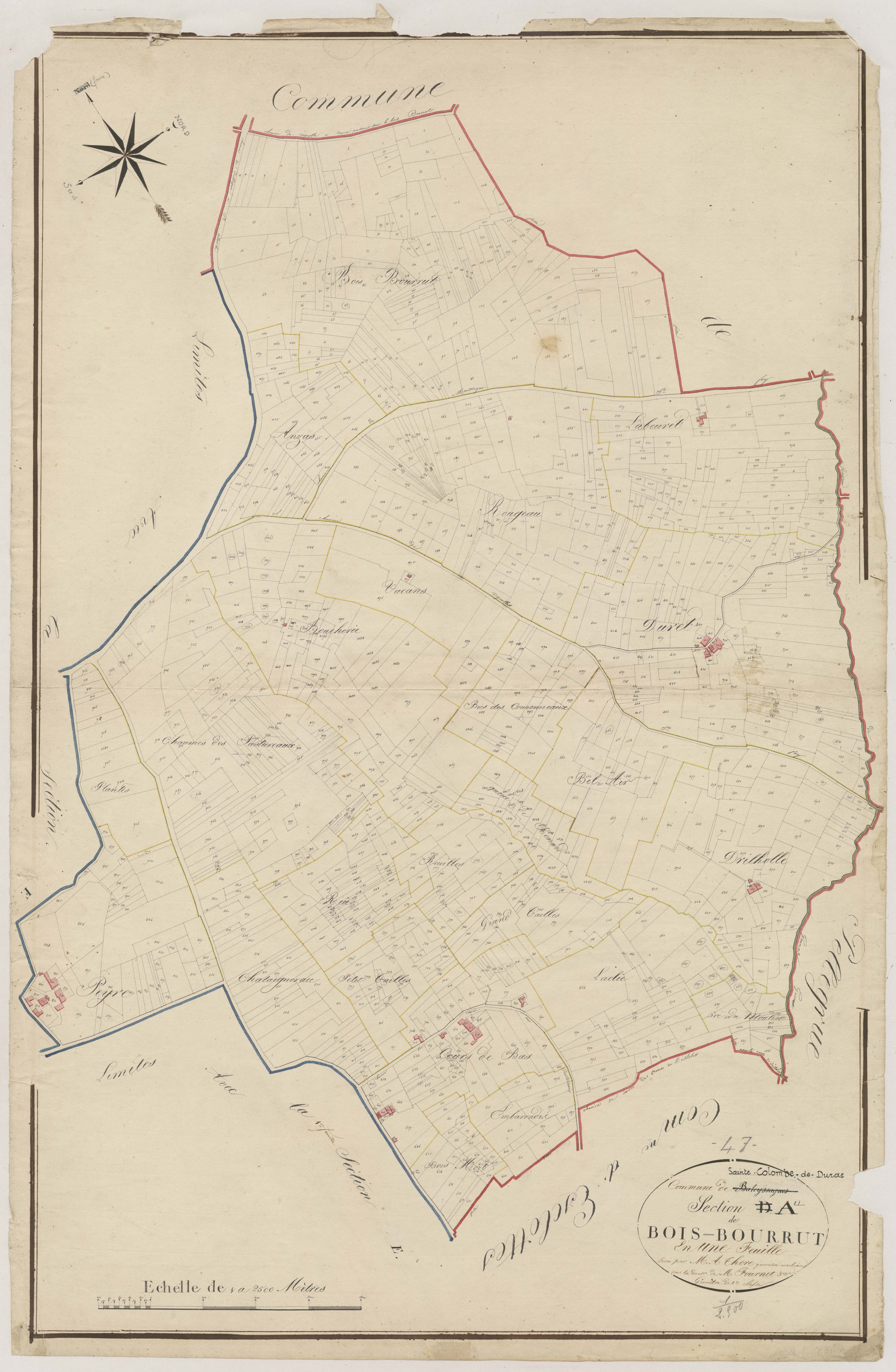 Plan napoléonien, atlas-A Bois-Bourrut, Sainte-Colombe-de-Duras