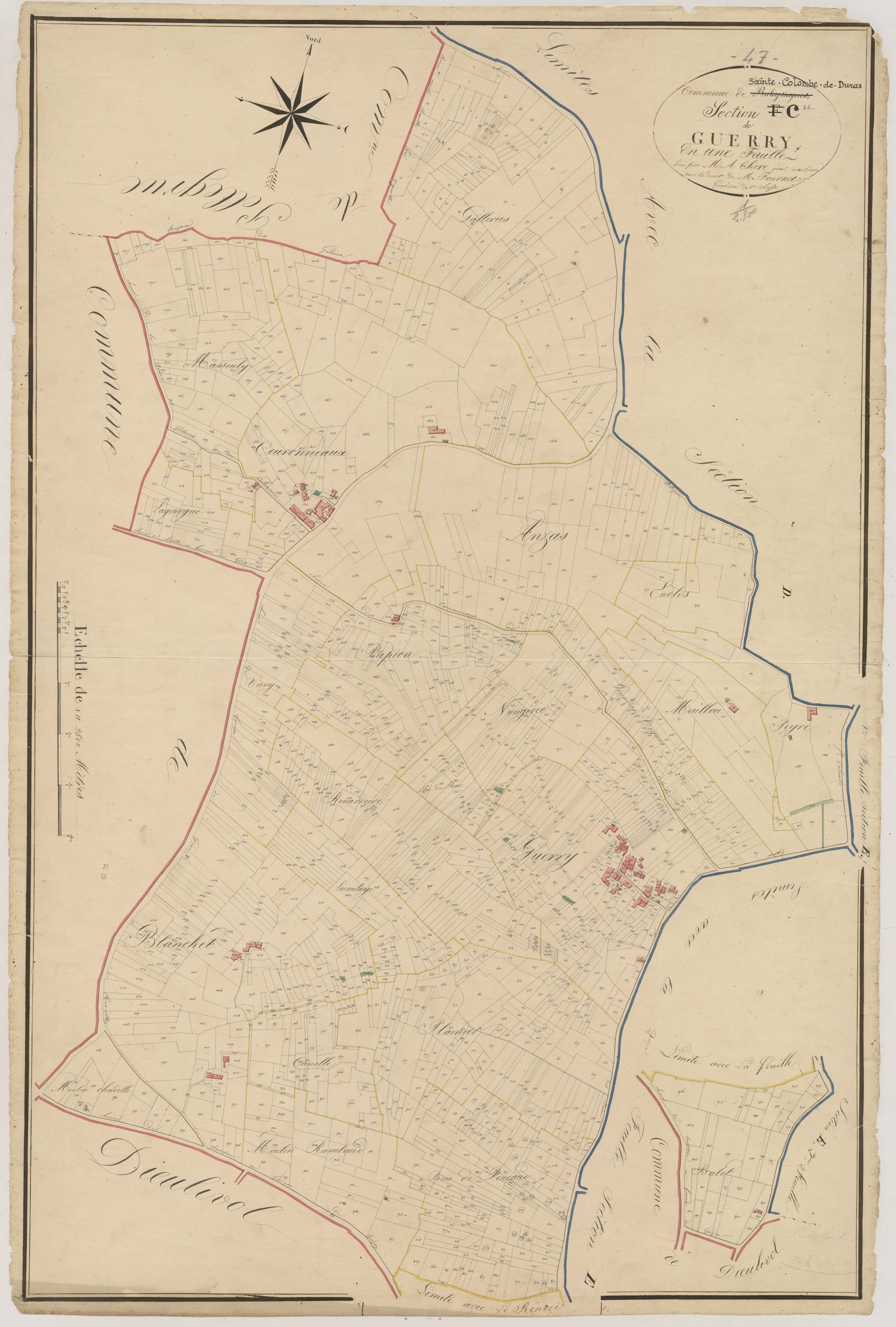 Plan napoléonien, atlas-C Guerry, Sainte-Colombe-de-Duras
