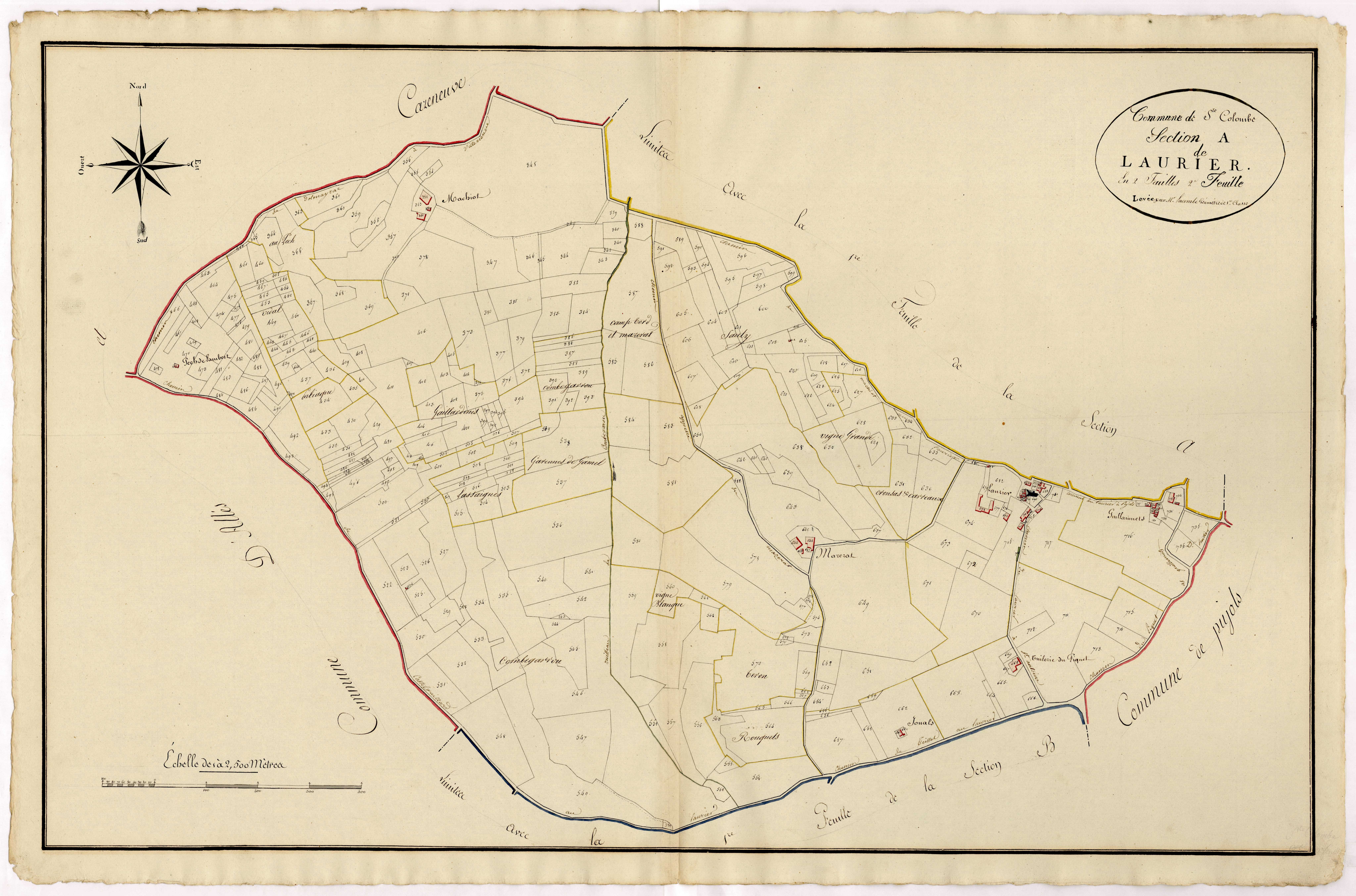 Plan primitif, atlas-A2 Laurier, Sainte-Colombe-de-Villeneuve