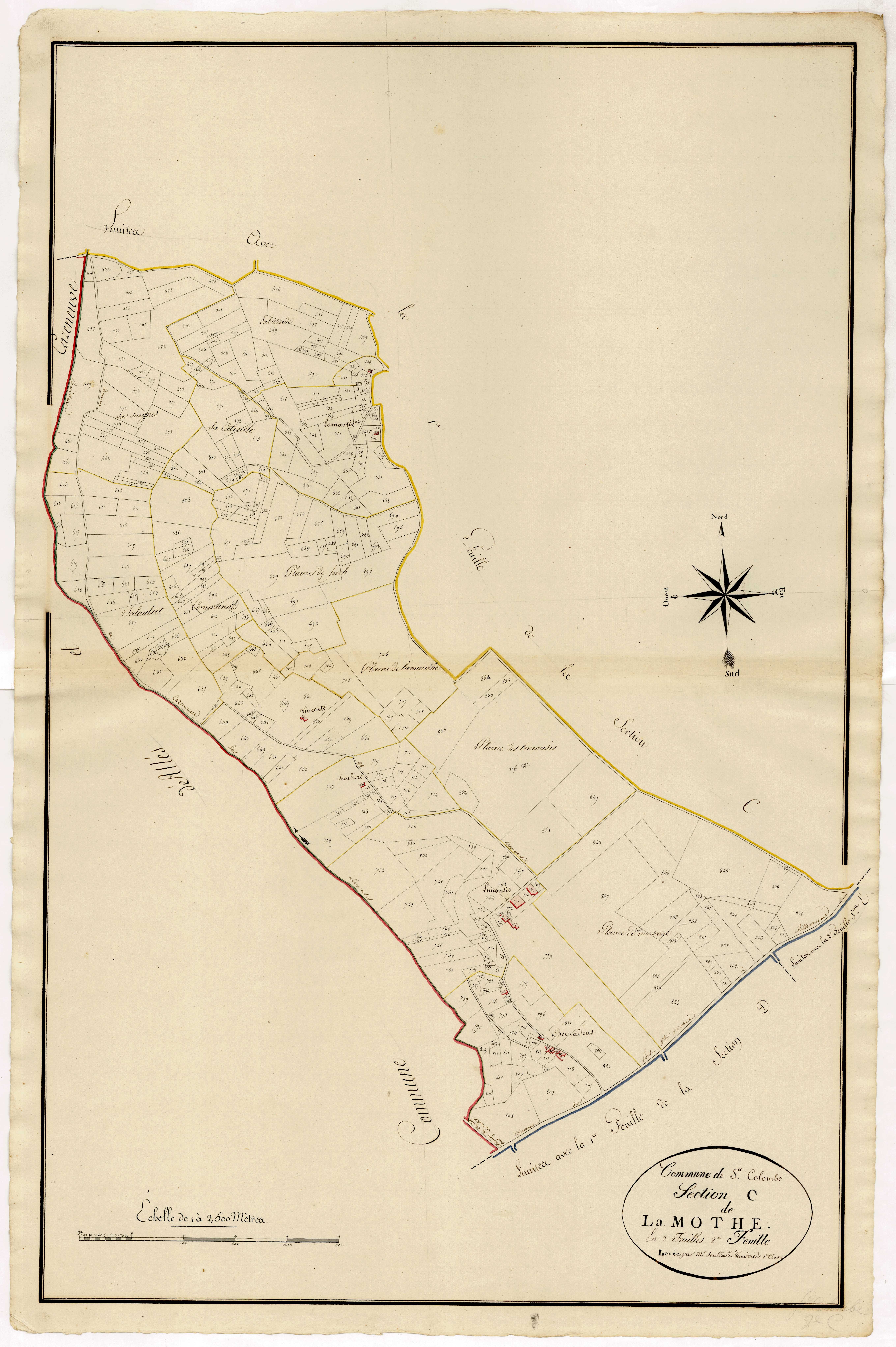 Plan primitif, atlas-C2 La Mothe, Sainte-Colombe-de-Villeneuve