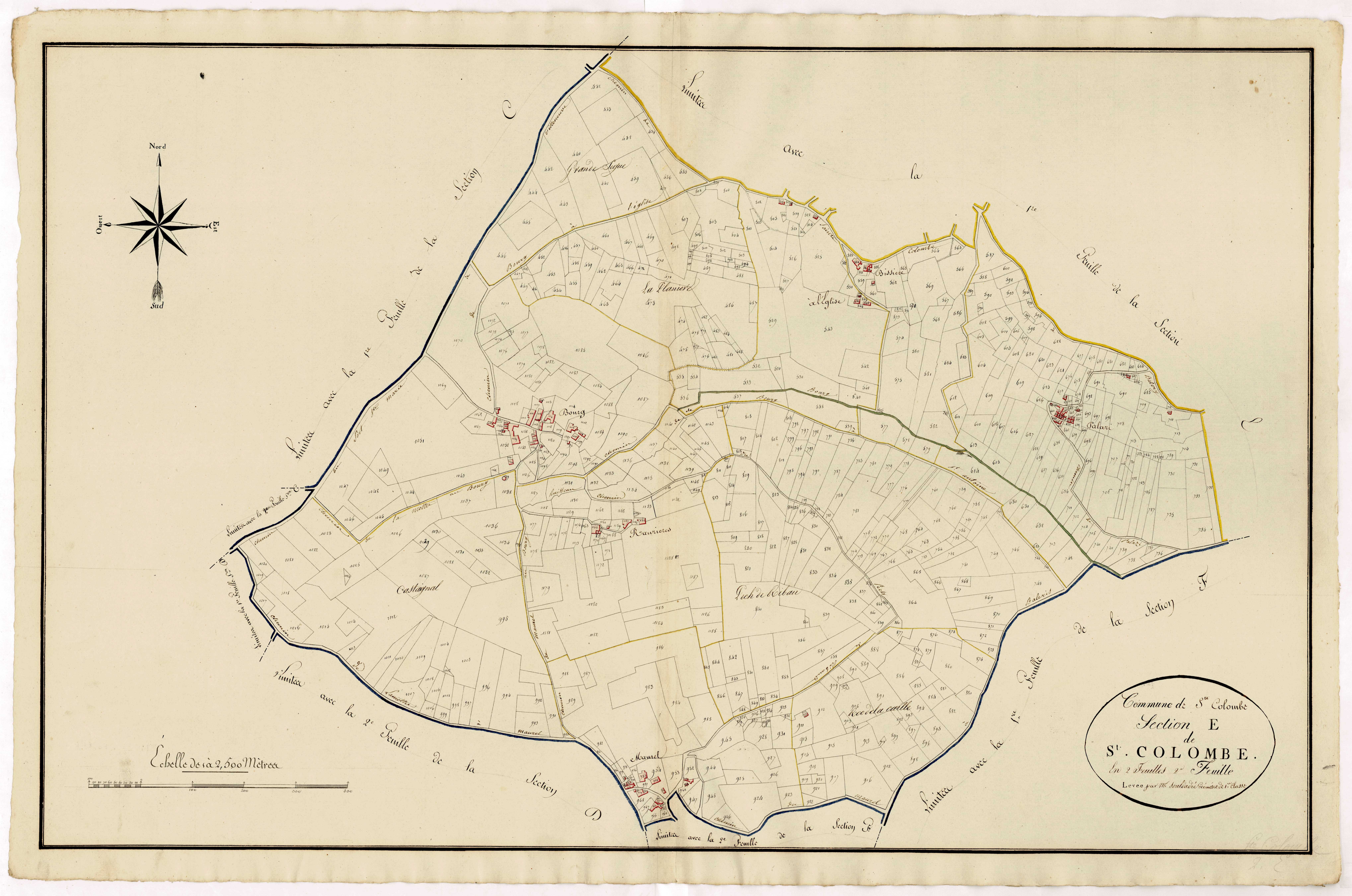Plan primitif, atlas-E2 Sainte-Colombe, Sainte-Colombe-de-Villeneuve