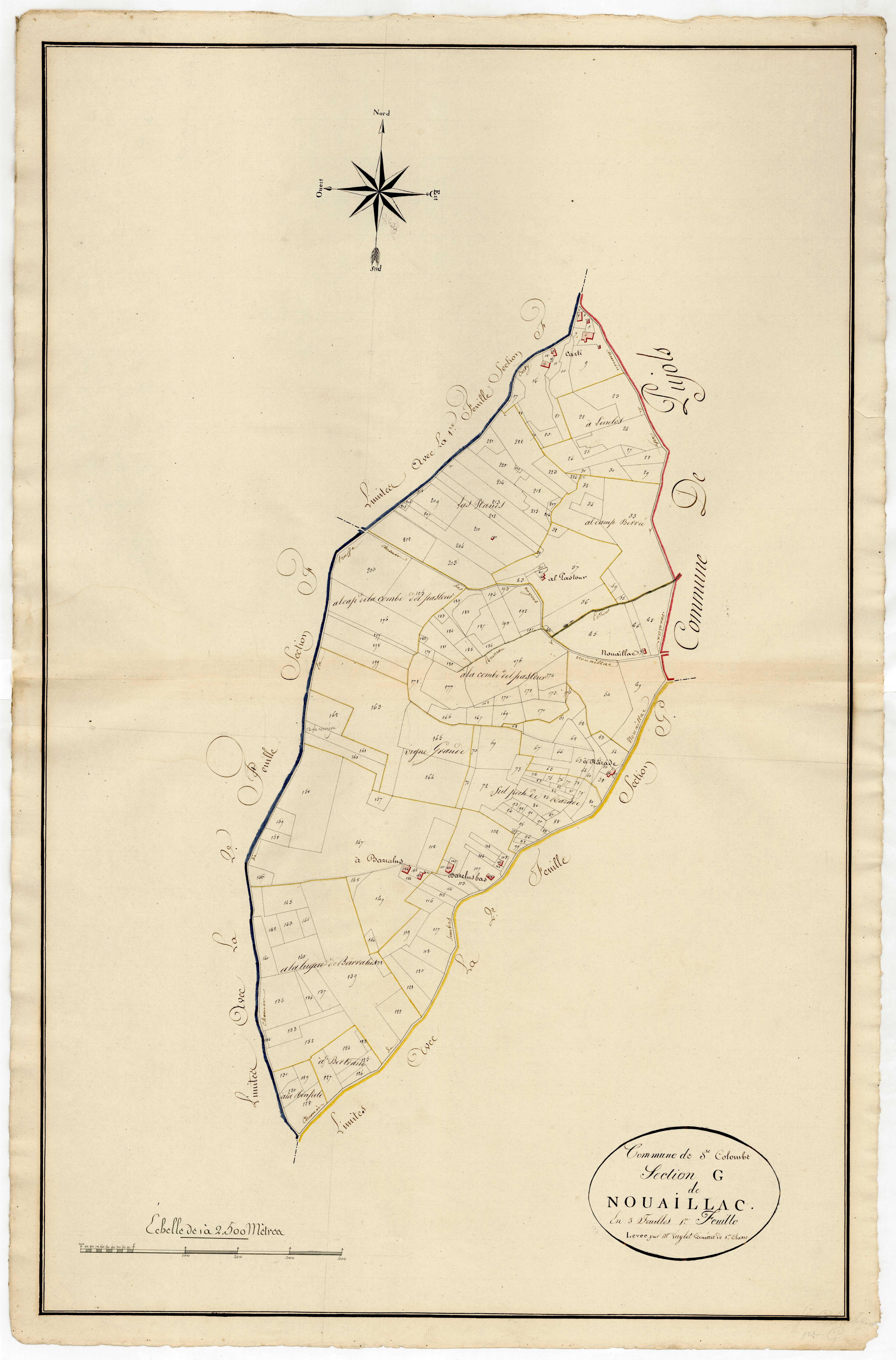 Plan primitif, atlas-G1 Nouaillac, Sainte-Colombe-de-Villeneuve