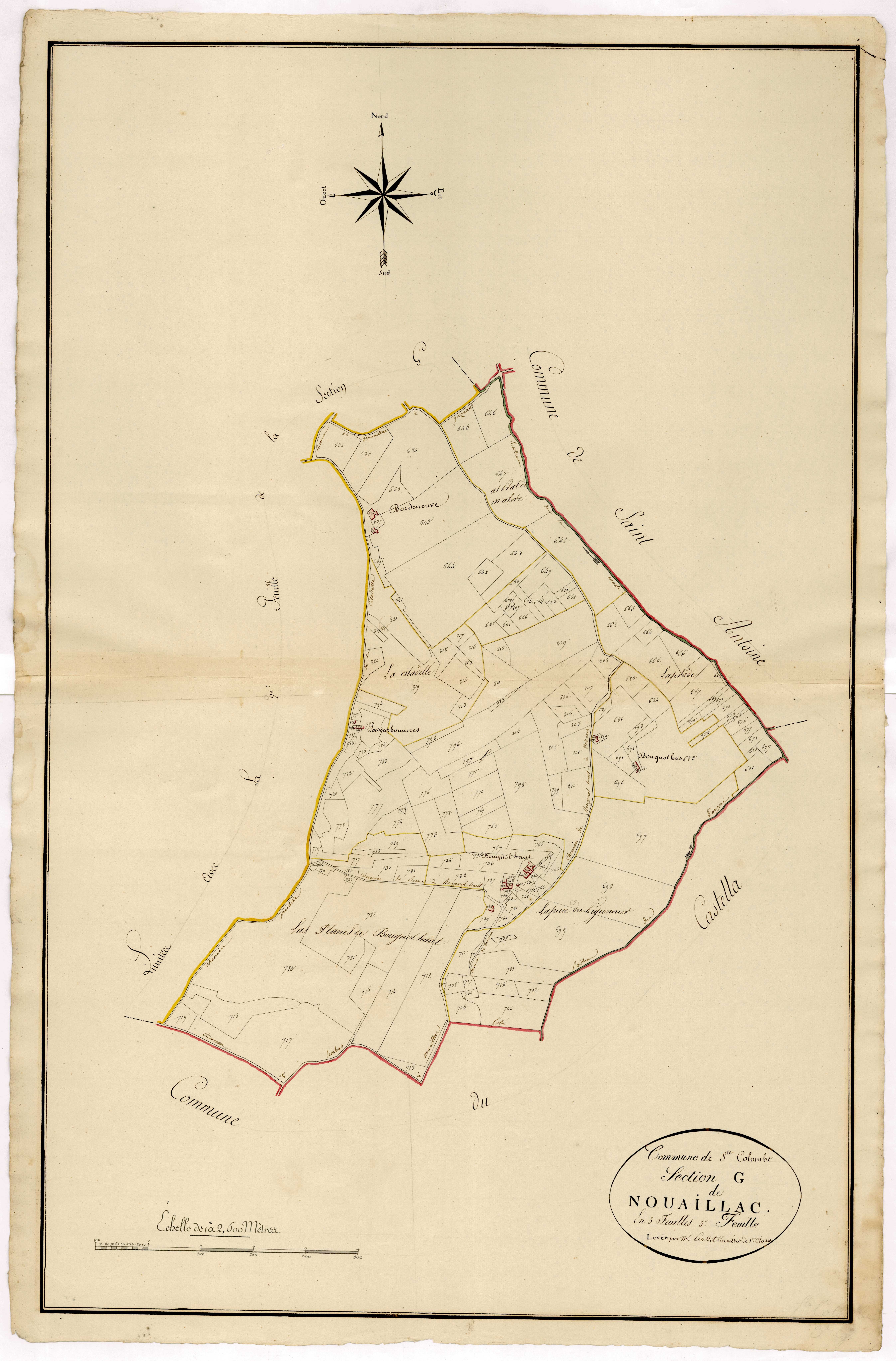 Plan primitif, atlas-G3 Nouaillac, Sainte-Colombe-de-Villeneuve