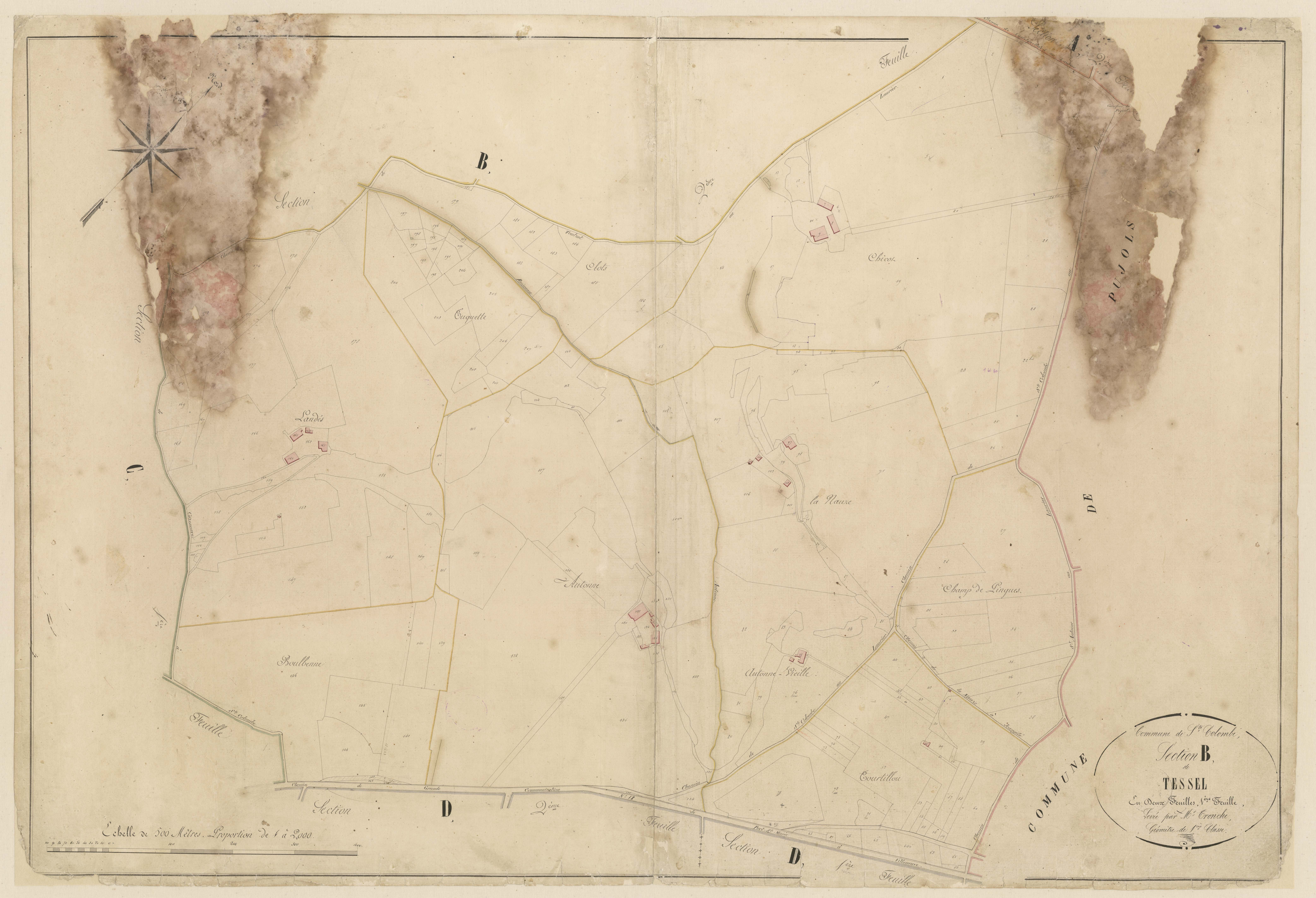 Plan napoléonien-B1 Teissel, Sainte-Colombe-de-Villeneuve