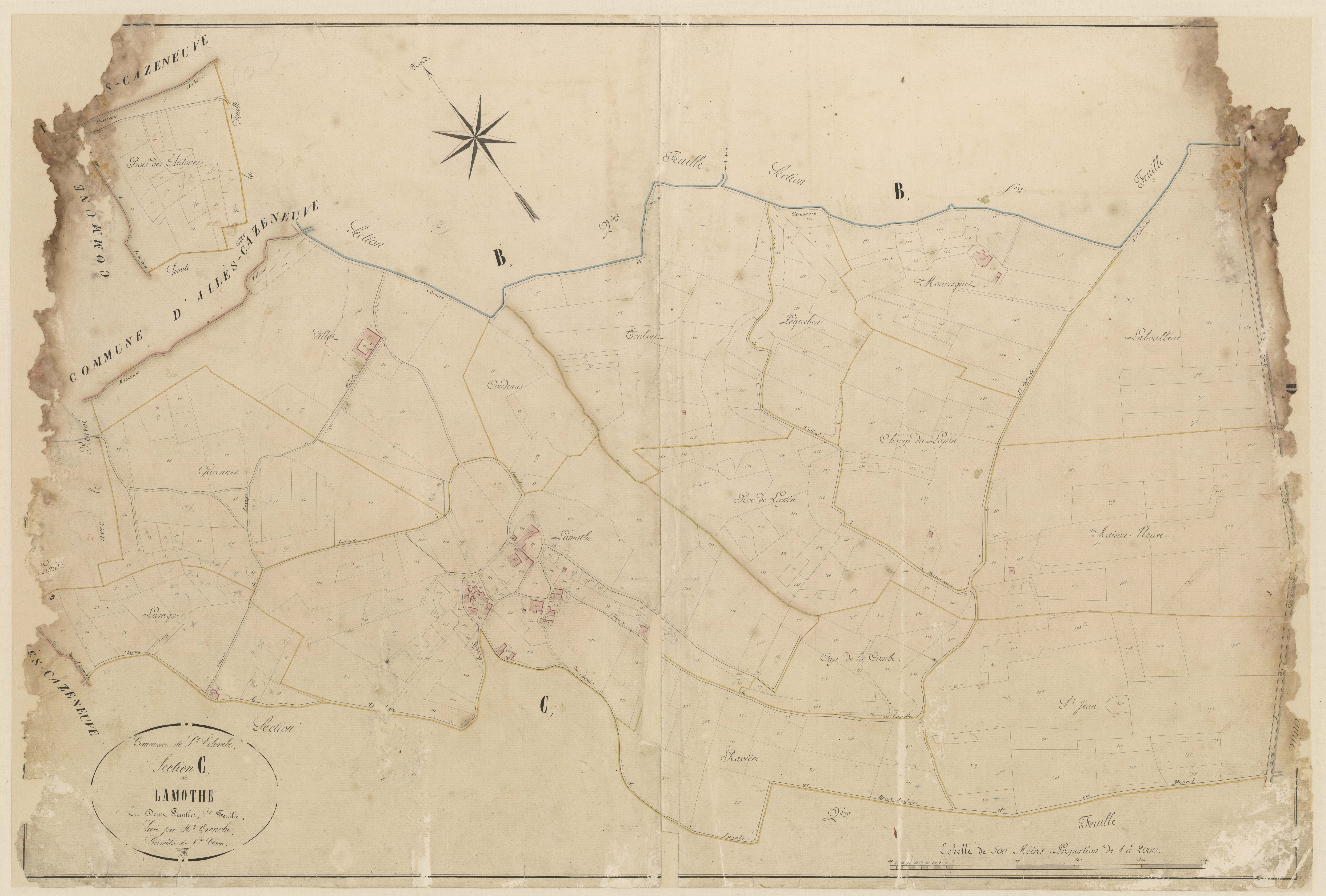 Plan napoléonien-C1 Lamothe, Sainte-Colombe-de-Villeneuve