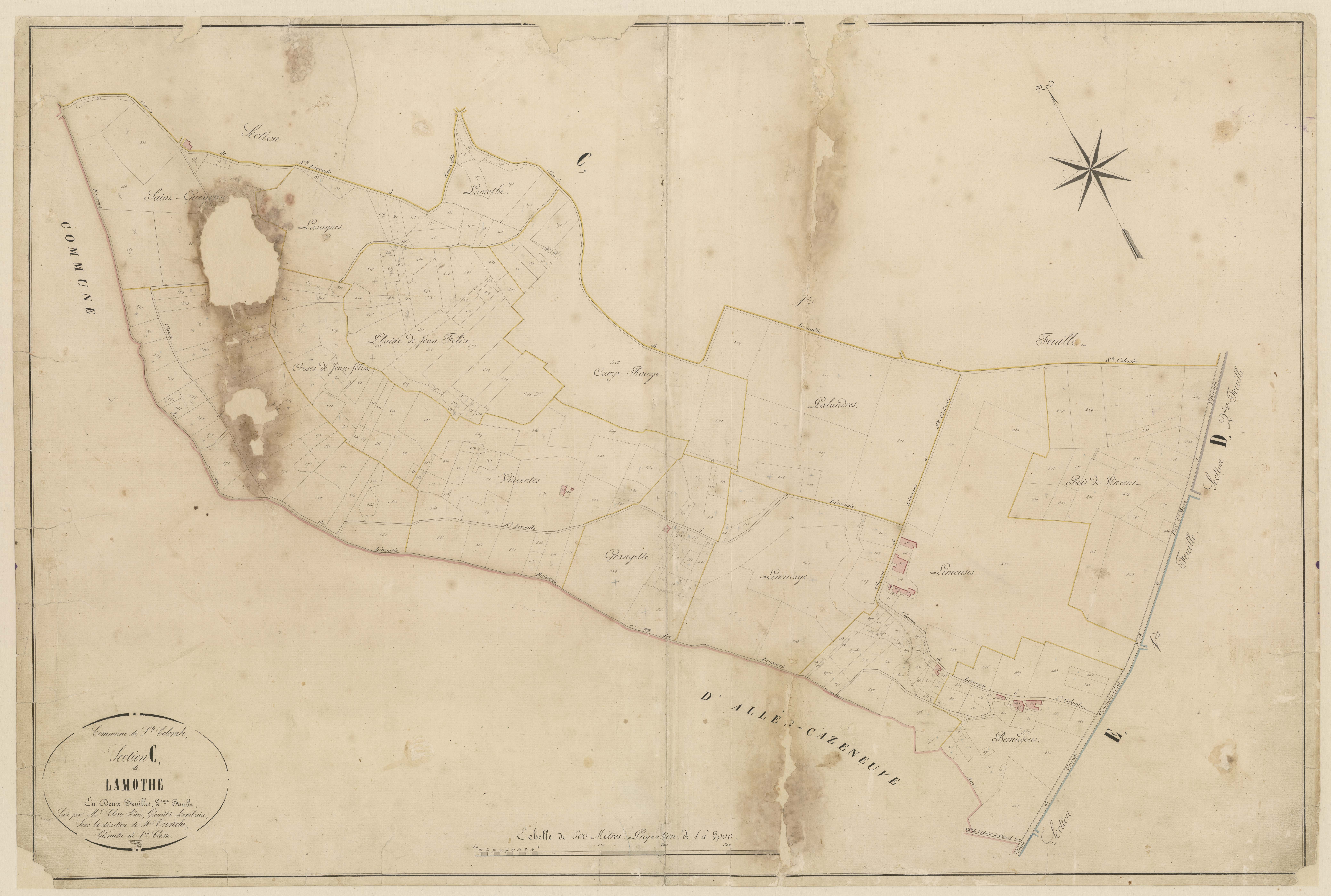 Plan napoléonien-C2 Lamothe, Sainte-Colombe-de-Villeneuve