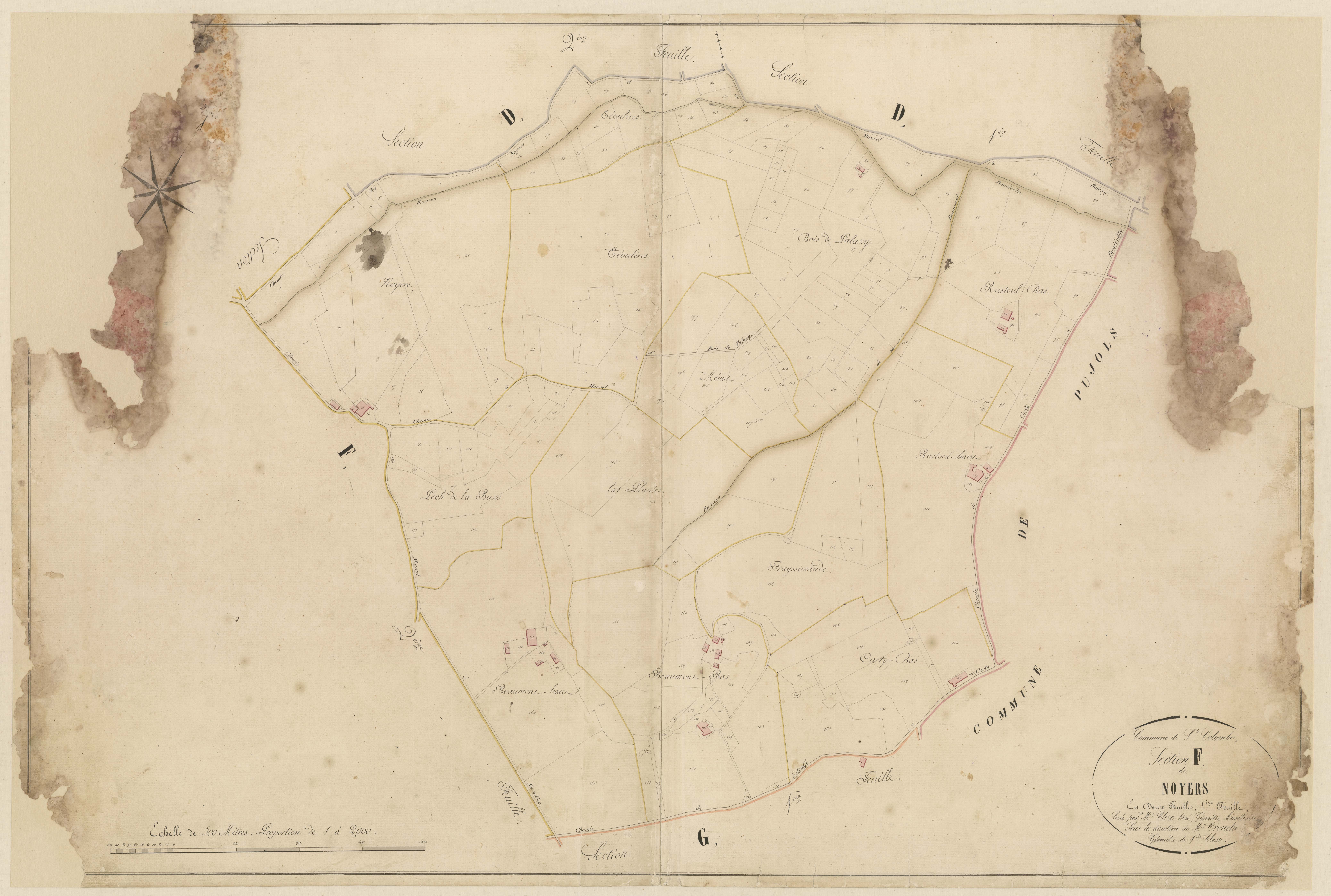 Plan napoléonien-F1 Noyers, Sainte-Colombe-de-Villeneuve