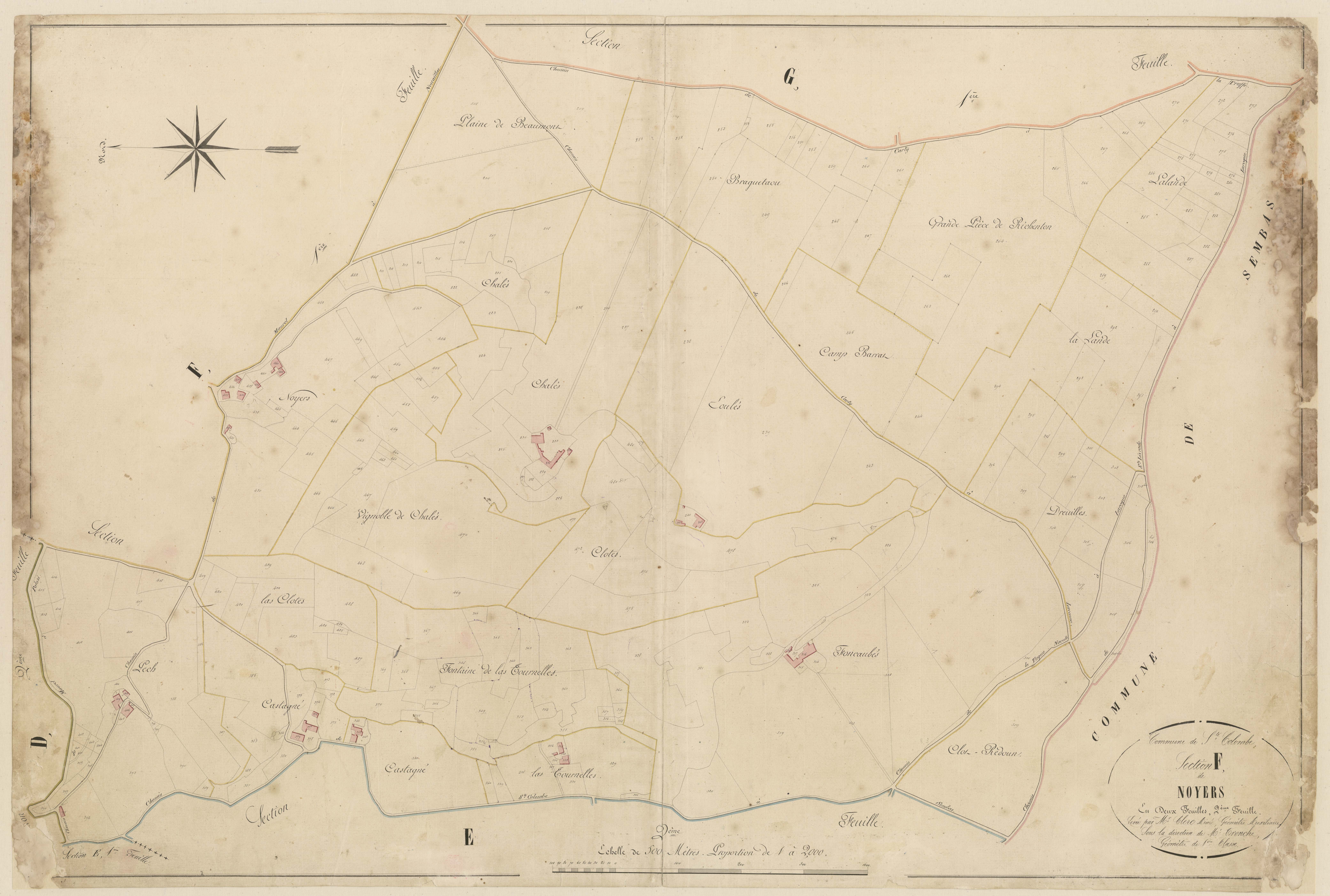 Plan napoléonien-F2 Noyers, Sainte-Colombe-de-Villeneuve
