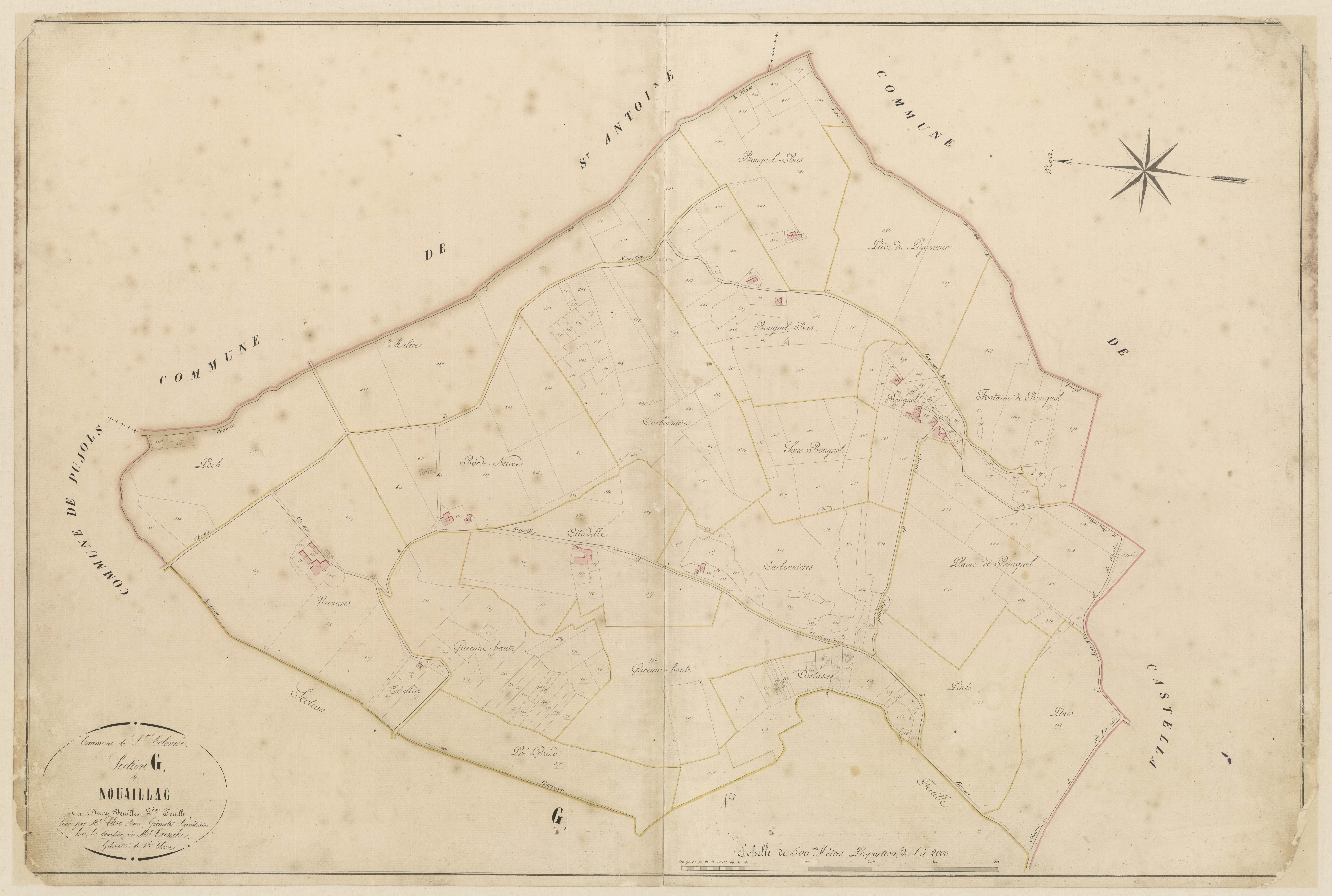 Plan napoléonien-G2 Nouaillac, Sainte-Colombe-de-Villeneuve