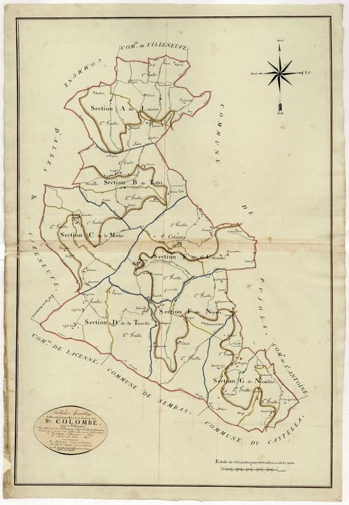 Plan primitif, atlas-TA, Sainte-Colombe-de-Villeneuve