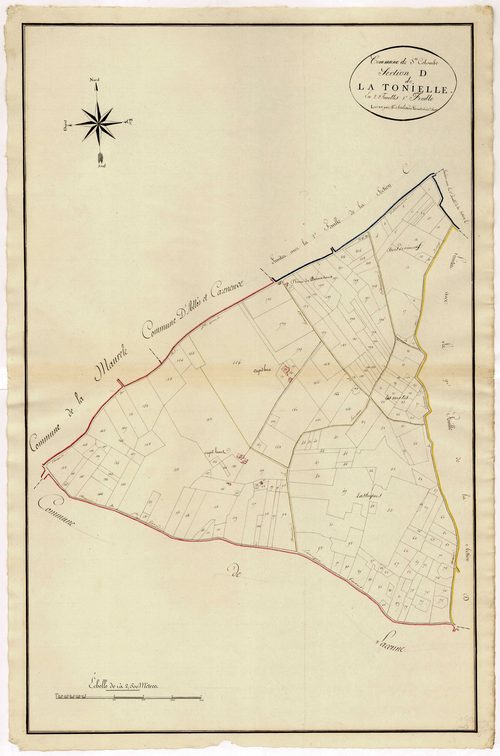 Plan primitif, atlas-D1 La Tonielle, Sainte-Colombe-de-Villeneuve