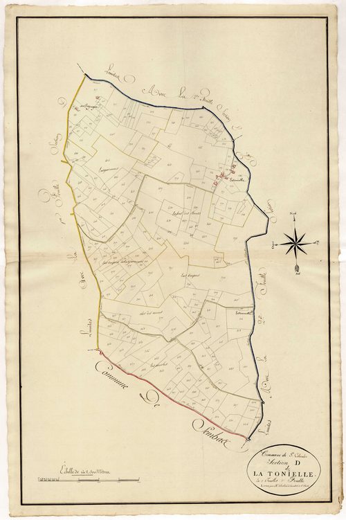Plan primitif, atlas-D2 La Tonielle, Sainte-Colombe-de-Villeneuve