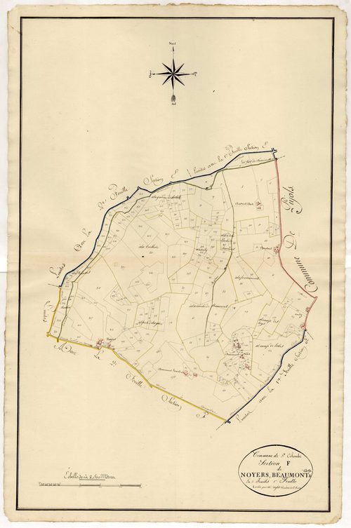 Plan primitif, atlas-F1 Noyers, Beaumont et Carty, Sainte-Colombe-de-Villeneuve