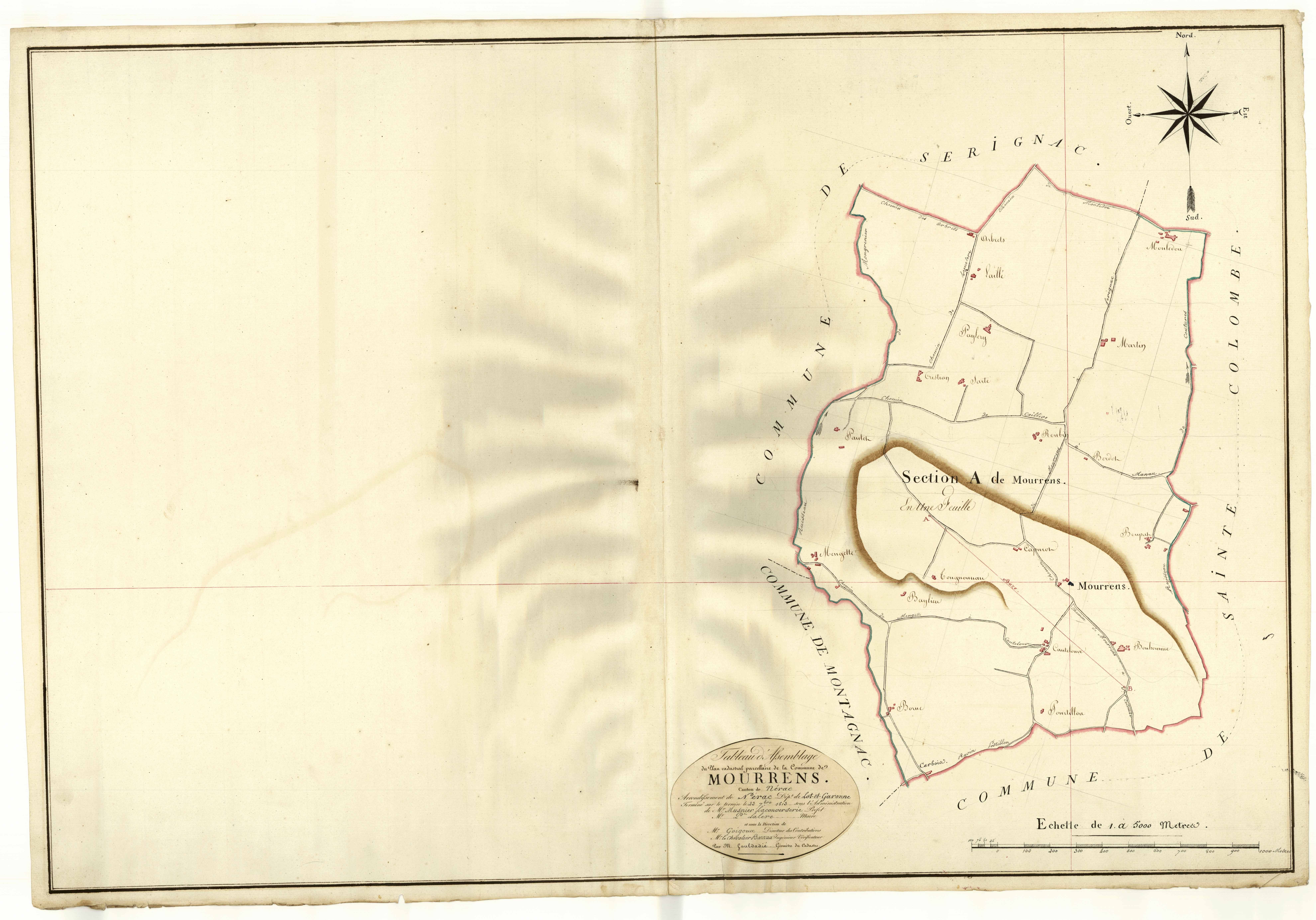 Plan napoléonien, atlas-TA, Mourrens (voir Sainte-Colombe-en-Bruilhois)