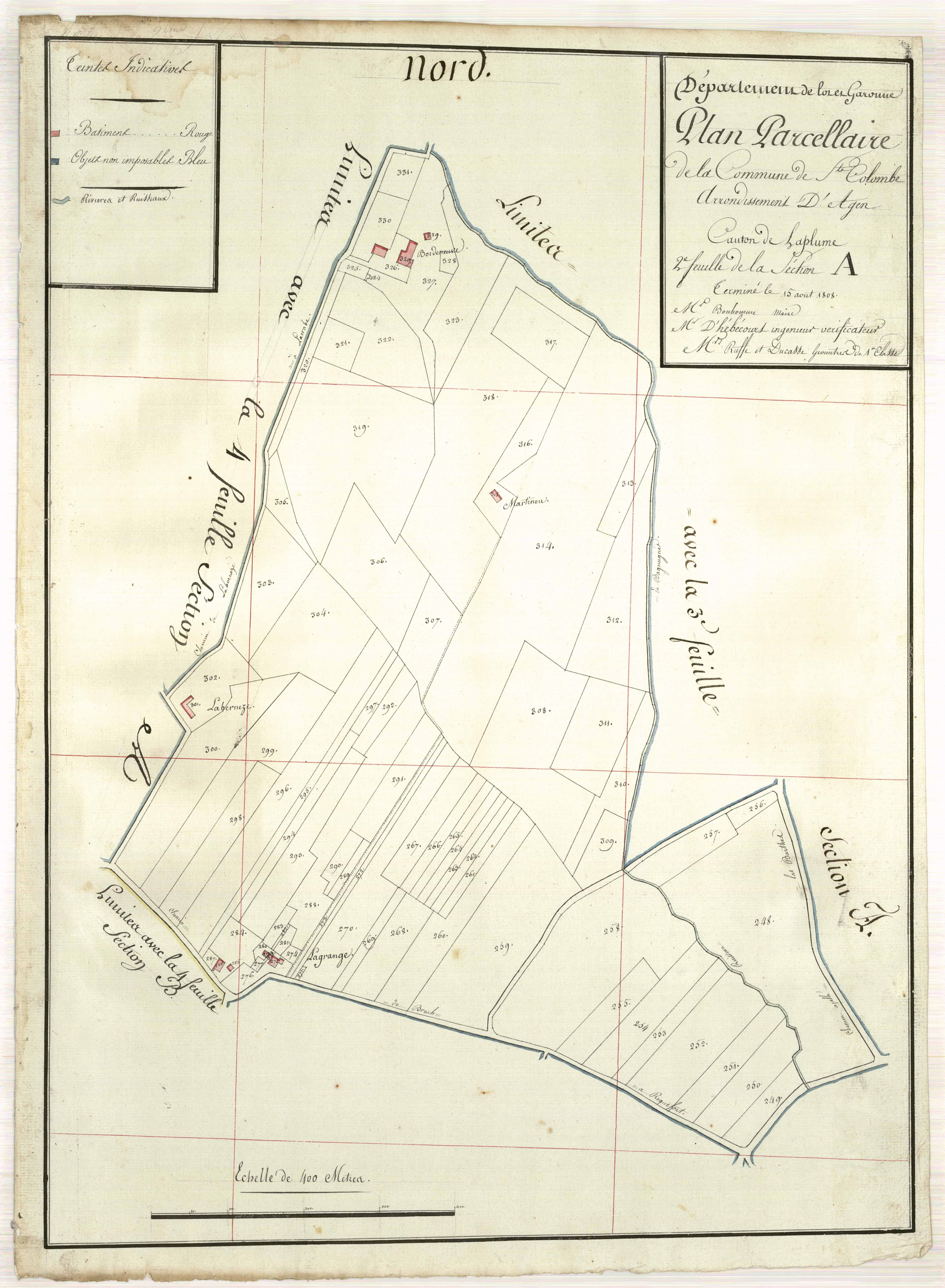 Plan primitif, atlas-A2, Sainte-Colombe-en-Bruilhois