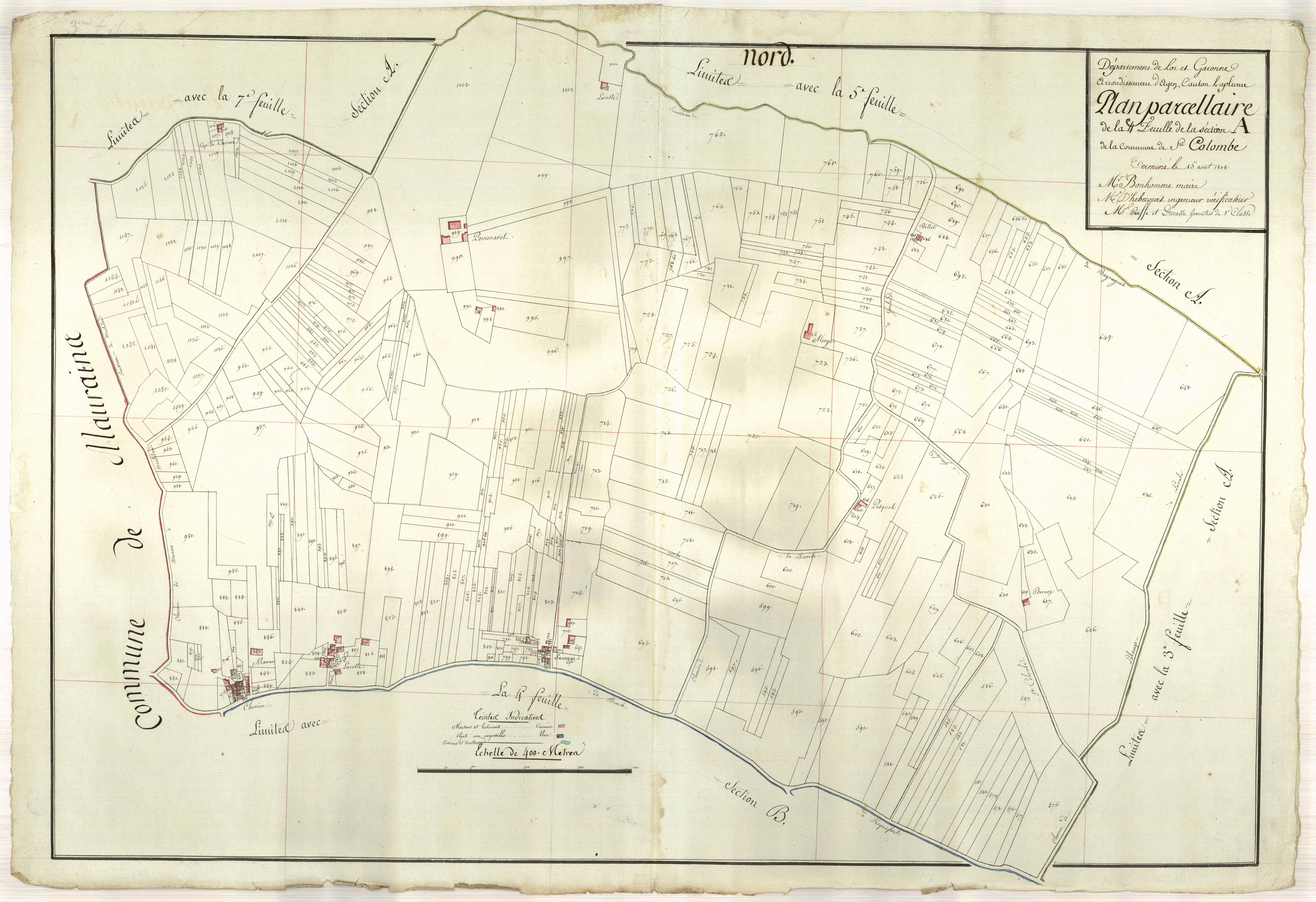 Plan primitif, atlas-A4, Sainte-Colombe-en-Bruilhois