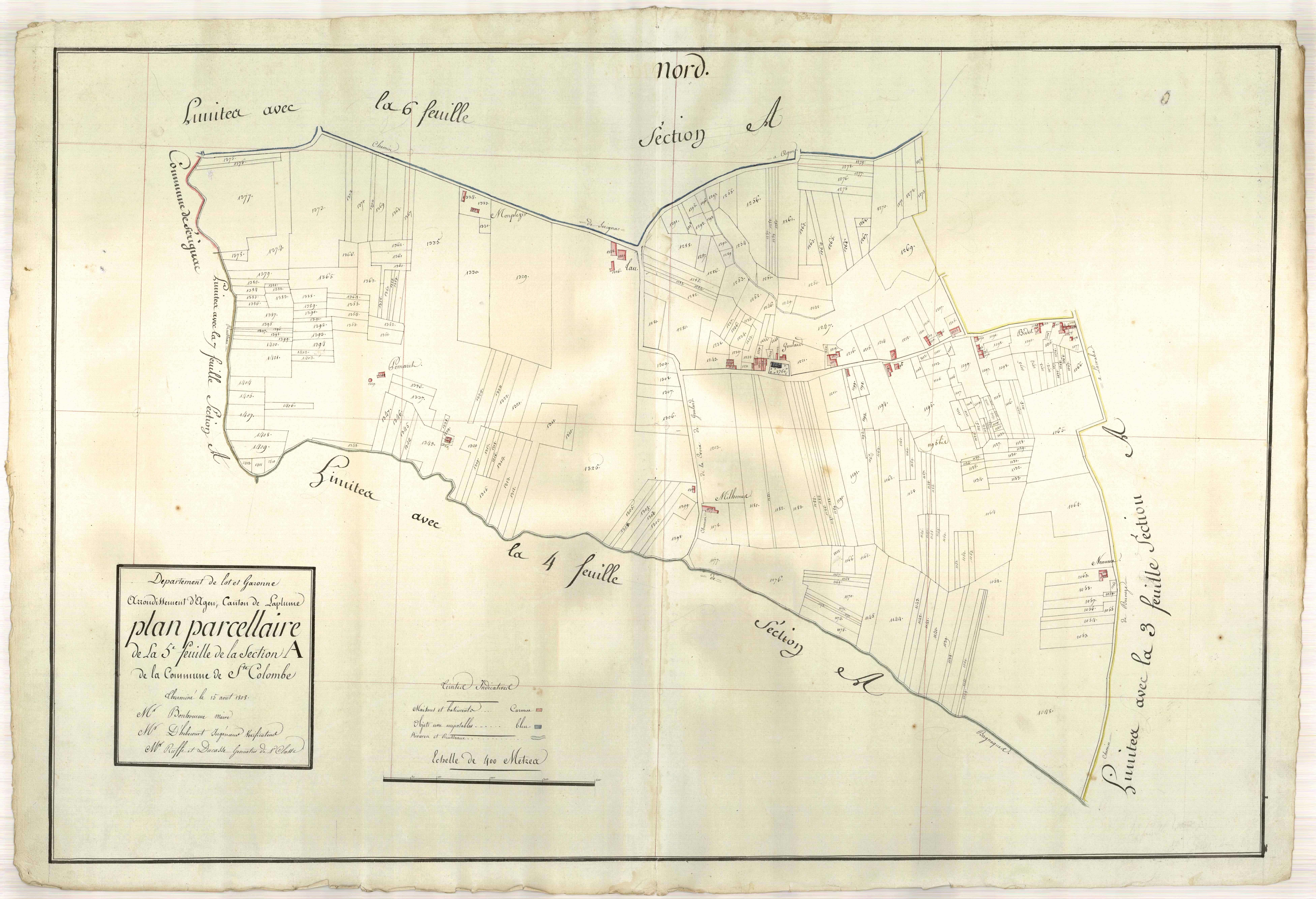 Plan primitif, atlas-A5, Sainte-Colombe-en-Bruilhois