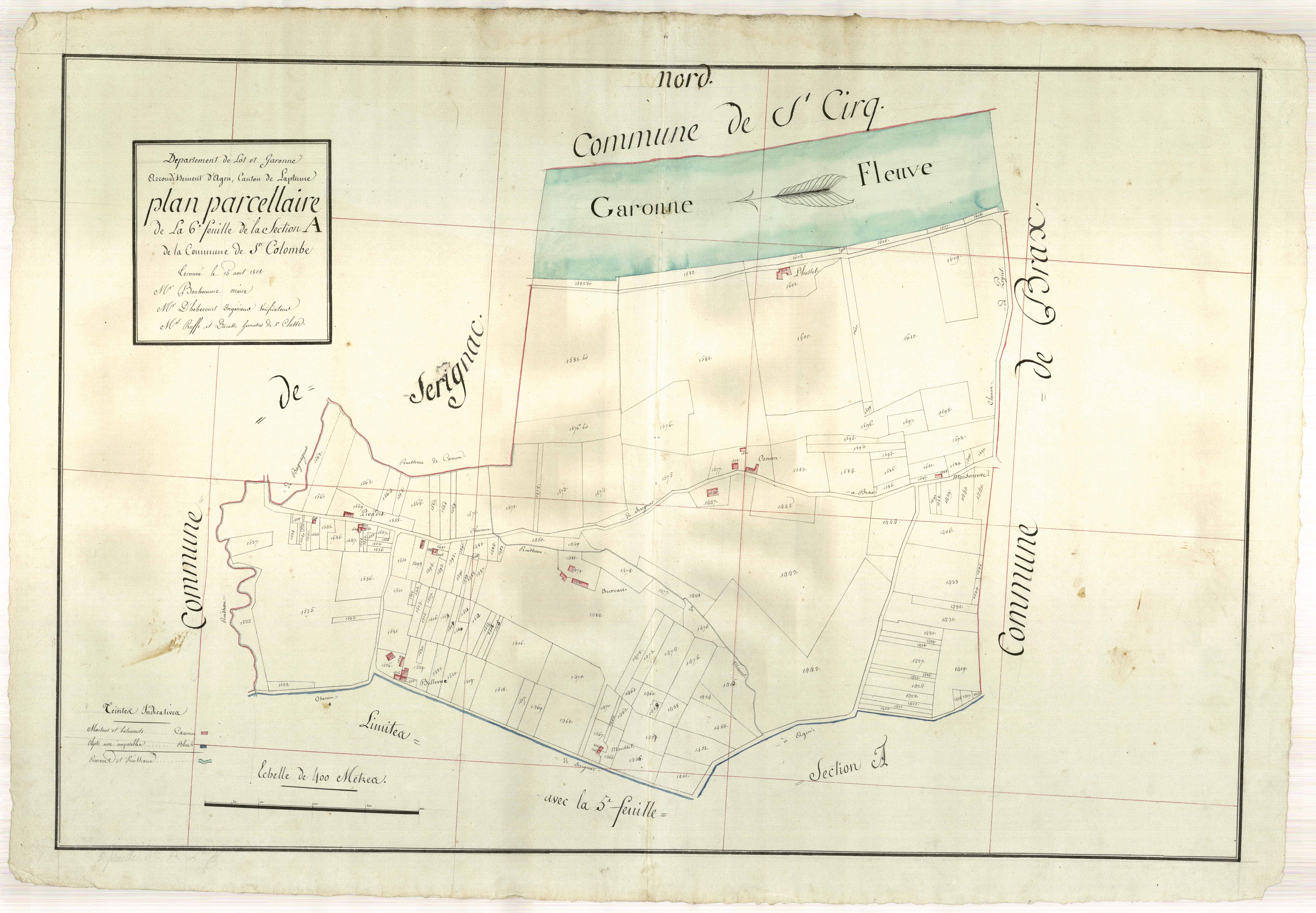 Plan primitif, atlas-A6, Sainte-Colombe-en-Bruilhois