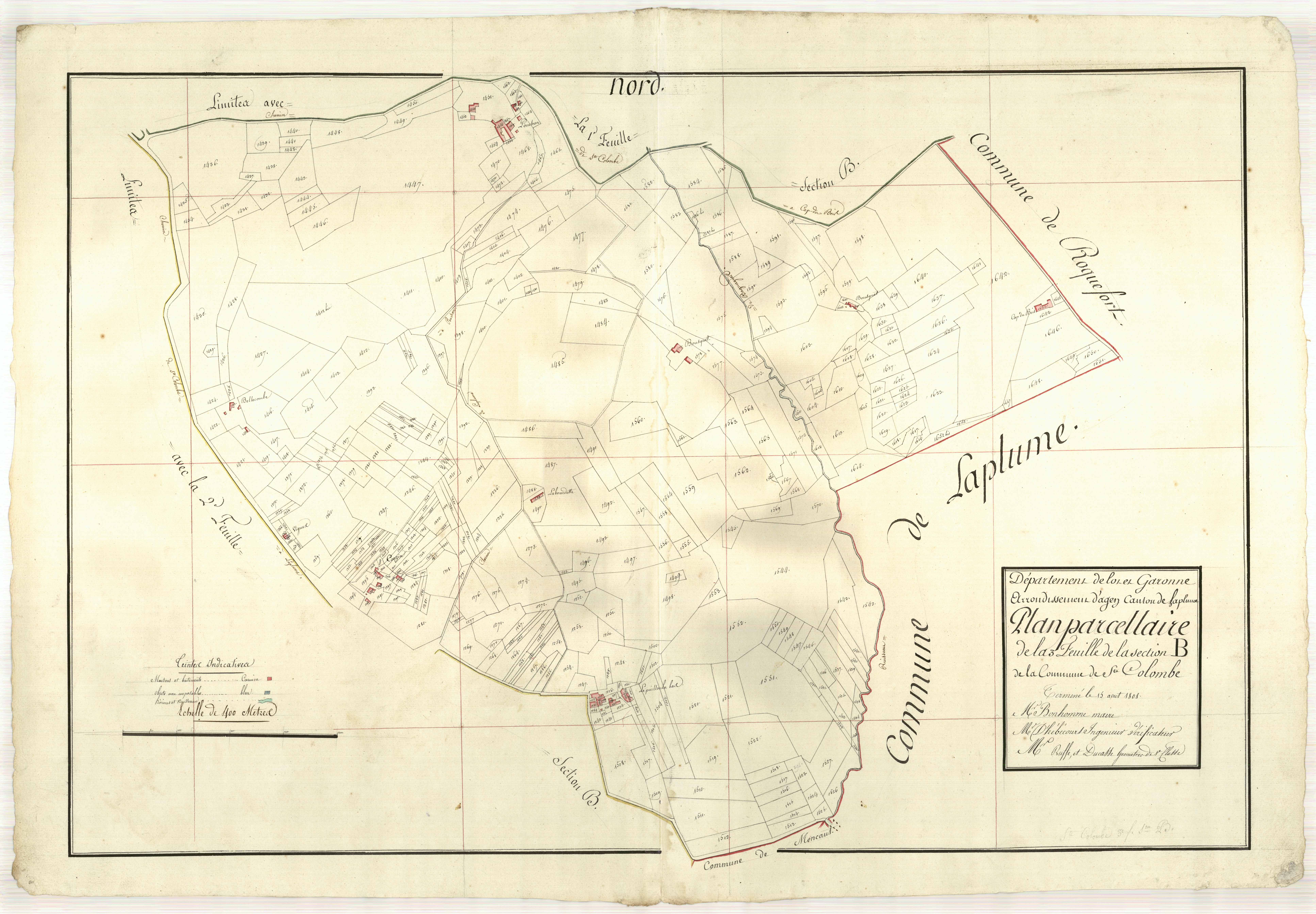 Plan primitif, atlas-B3, Sainte-Colombe-en-Bruilhois