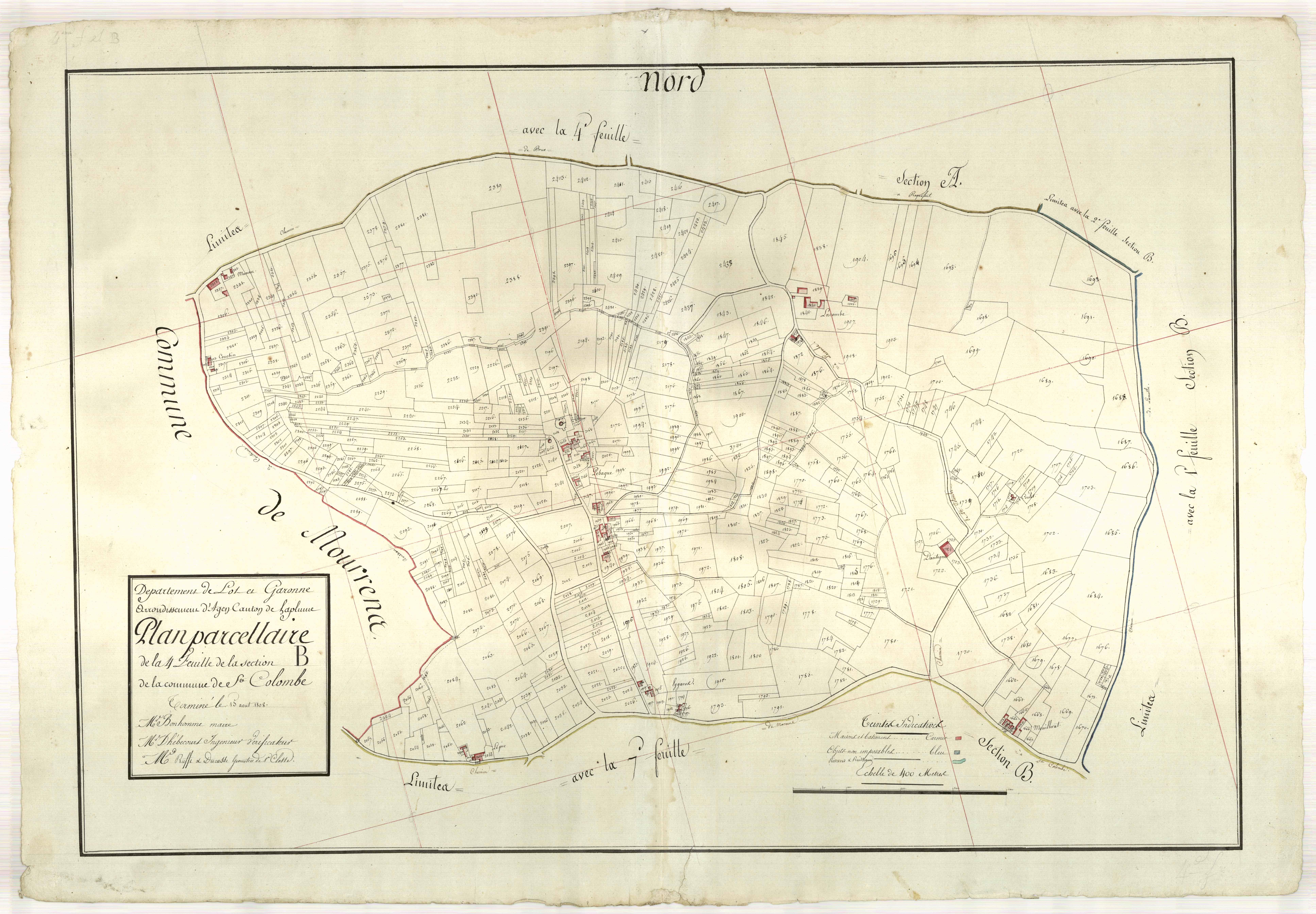 Plan primitif, atlas-B4, Sainte-Colombe-en-Bruilhois