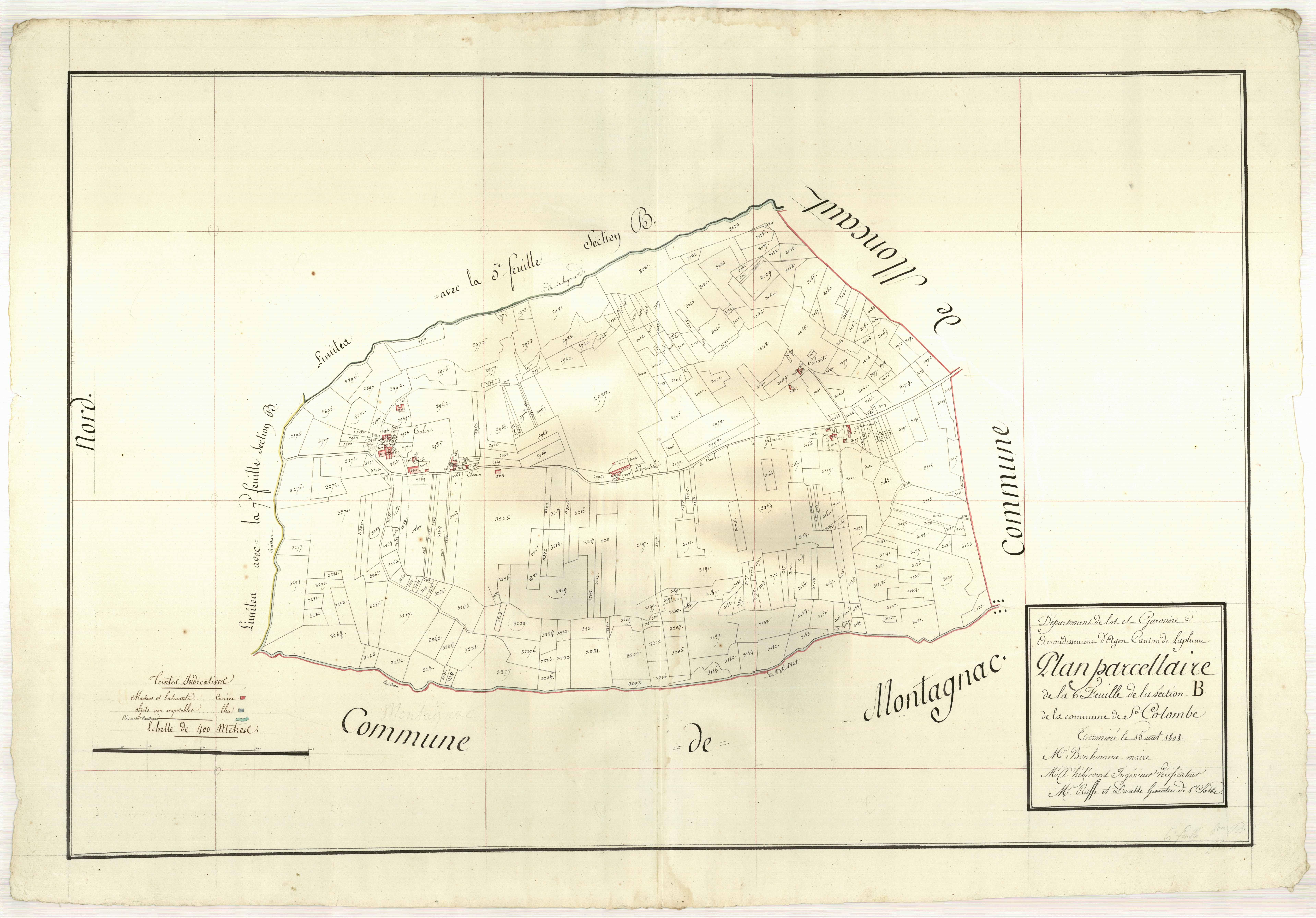 Plan primitif, atlas-B6, Sainte-Colombe-en-Bruilhois