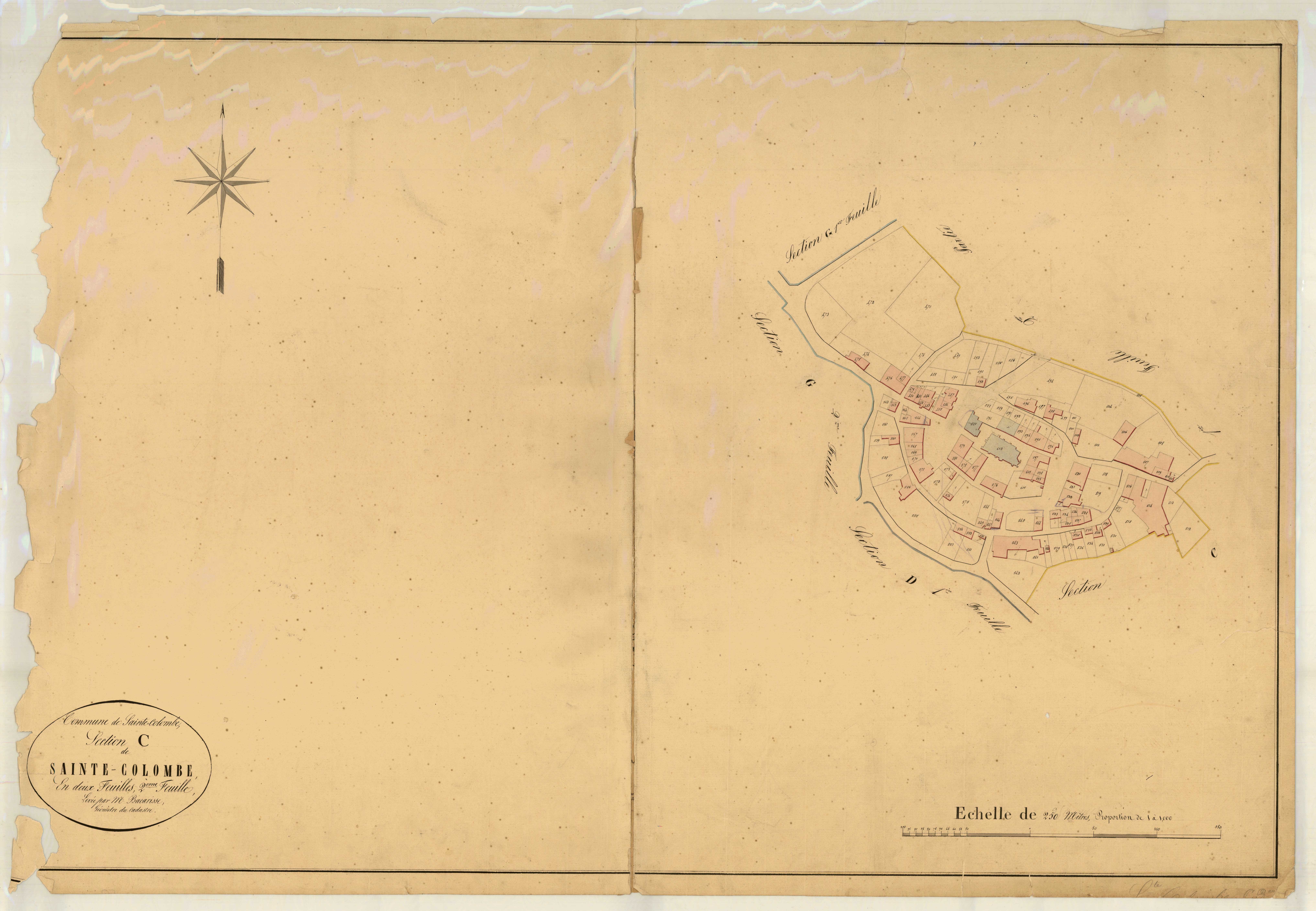 Plan napoléonien, atlas-C2 Sainte-Colombe, Sainte-Colombe-en-Bruilhois