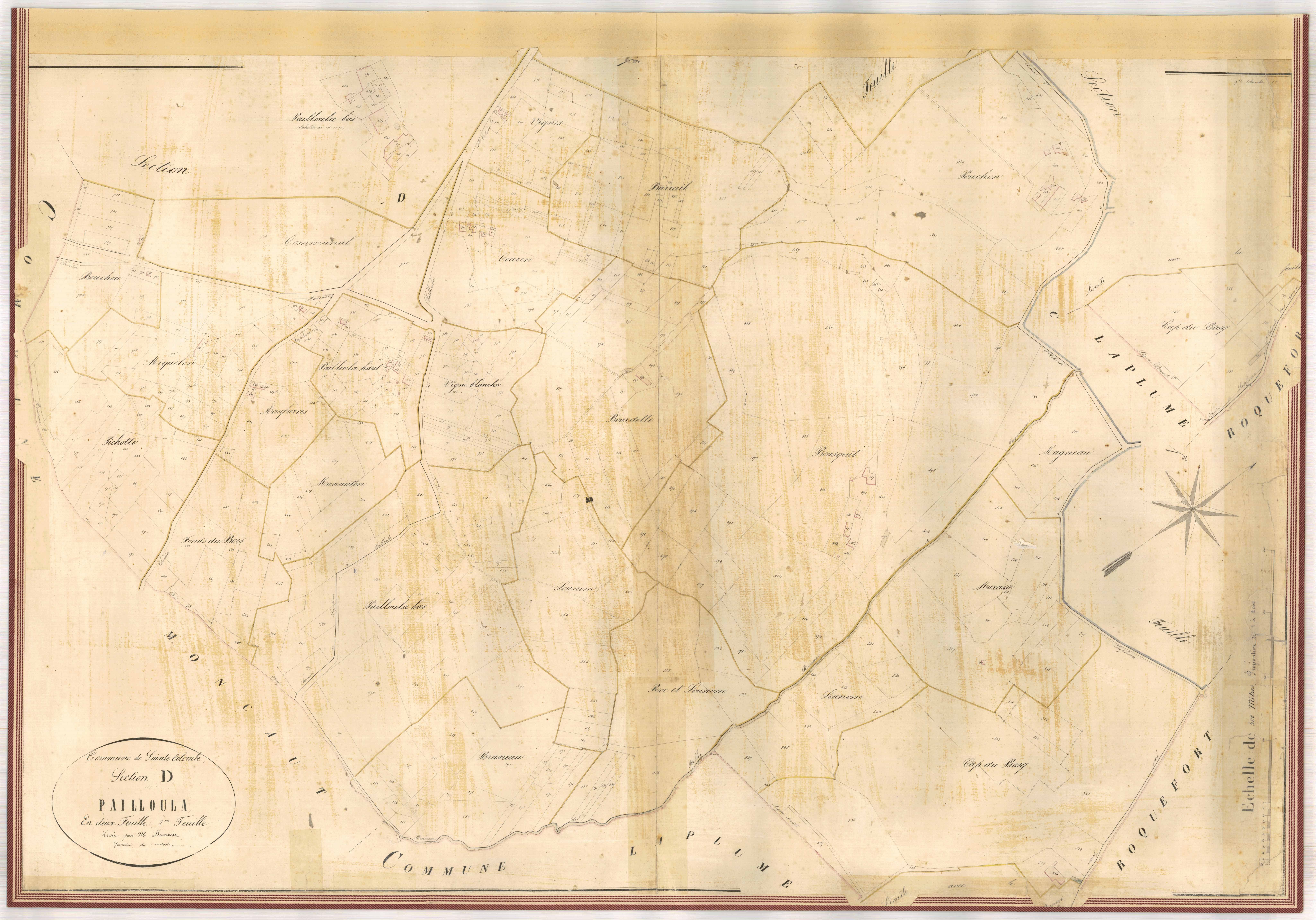Plan napoléonien-D2 Pailloula, Sainte-Colombe-en-Bruilhois
