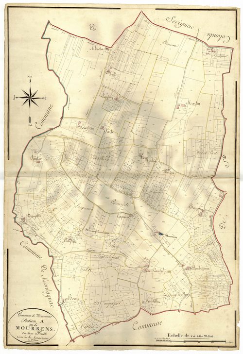 Plan napoléonien, atlas-A Mourrens, Mourrens (voir Sainte-Colombe-en-Bruilhois)