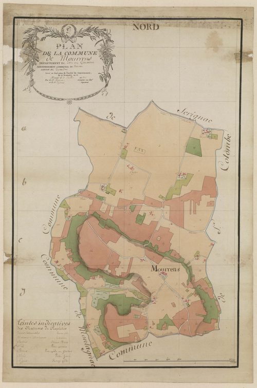 Plan par masses de cultures-, Mourrens (voir Sainte-Colombe-en-Bruilhois)