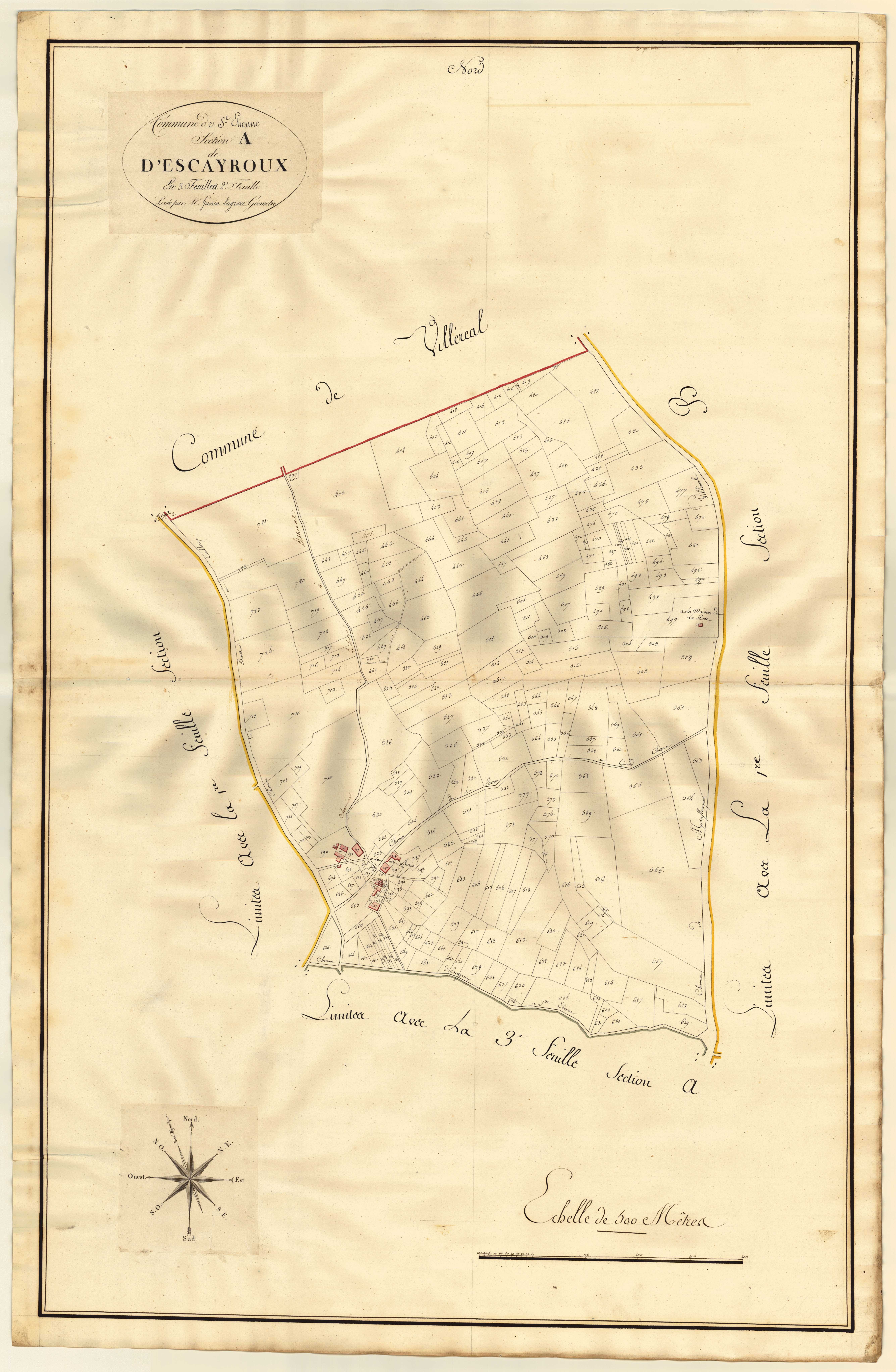 Plan primitif, atlas-A2 d’Escayroux, Saint-Étienne-de-Villeréal