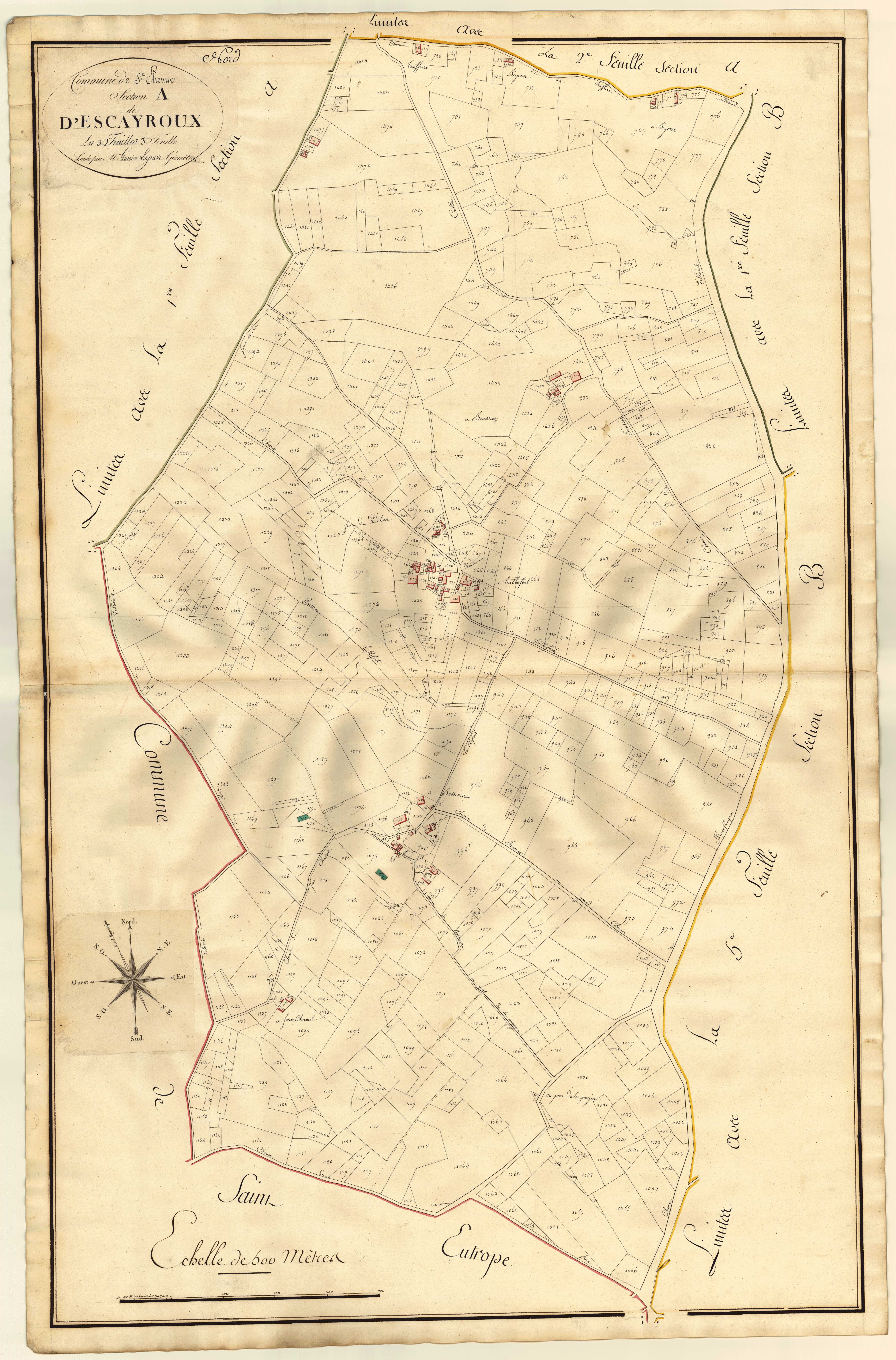 Plan primitif, atlas-A3 d’Escayroux, Saint-Étienne-de-Villeréal