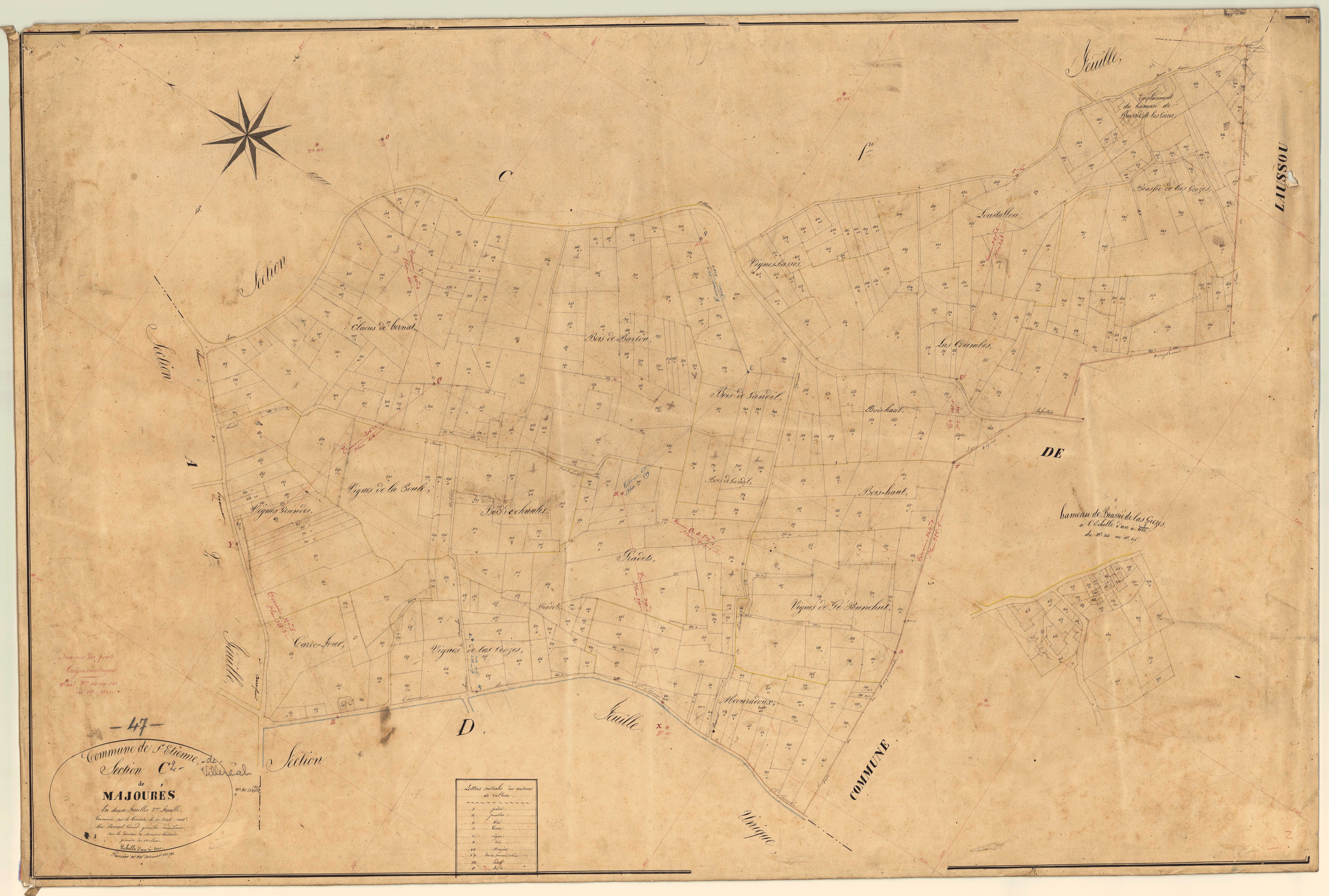 Plan napoléonien, feuille préparatoire-C2 Majourès, Saint-Étienne-de-Villeréal